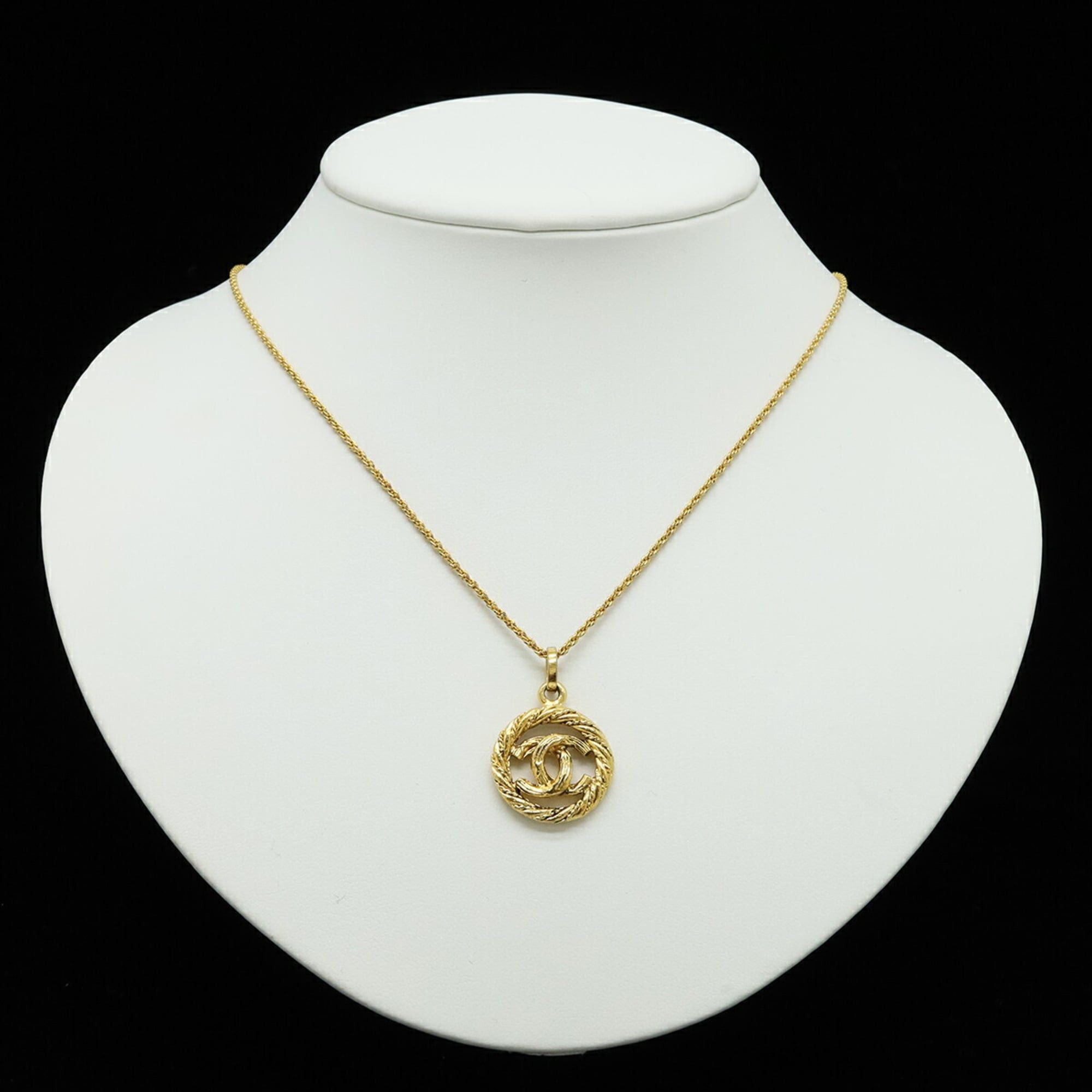 Chanel CHANEL Coco Mark Circle Necklace Pendant GP Gold Size ONE SIZE - 7 Thumbnail