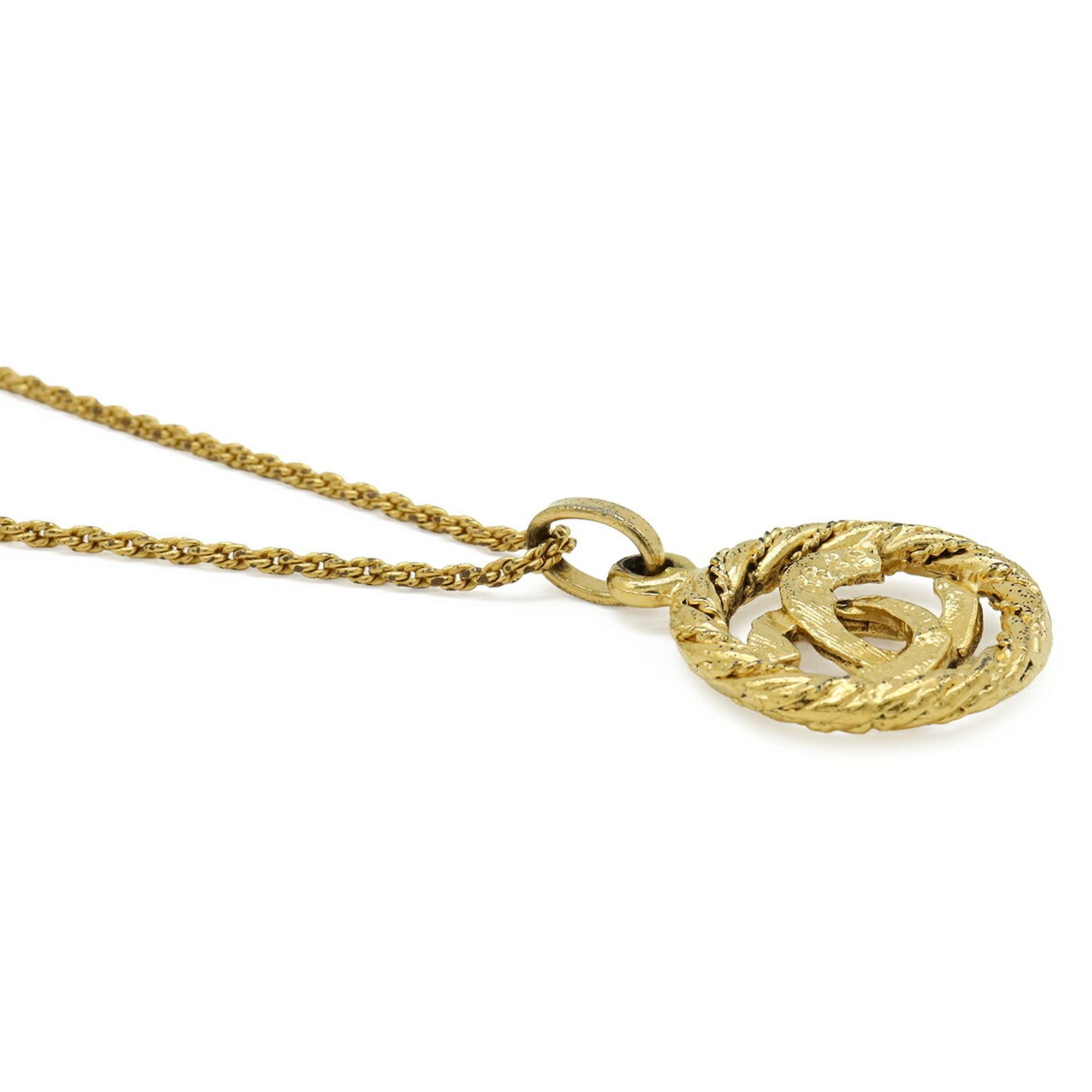 Chanel CHANEL Coco Mark Circle Necklace Pendant GP Gold Size ONE SIZE - 5 Thumbnail