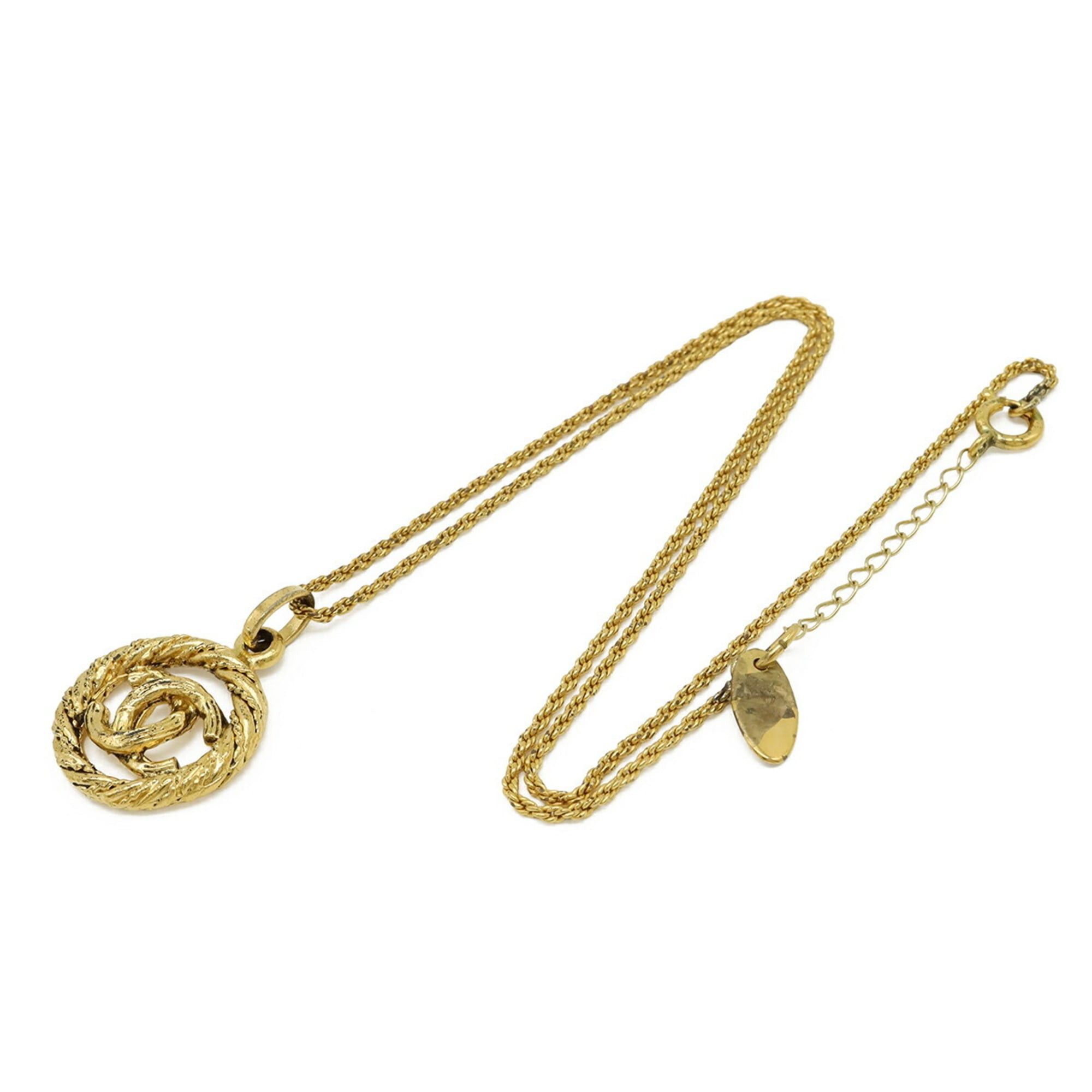 Chanel CHANEL Coco Mark Circle Necklace Pendant GP Gold Size ONE SIZE - 3 Thumbnail