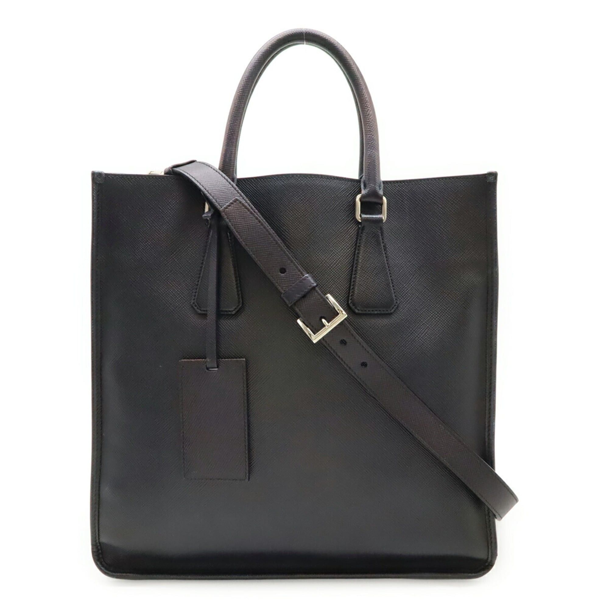 Prada PRADA Triangle Saffiano Tote Bag/Shoulder Bag, Leather, Navy Blue, VA1027 Size ONE SIZE - 2 Thumbnail