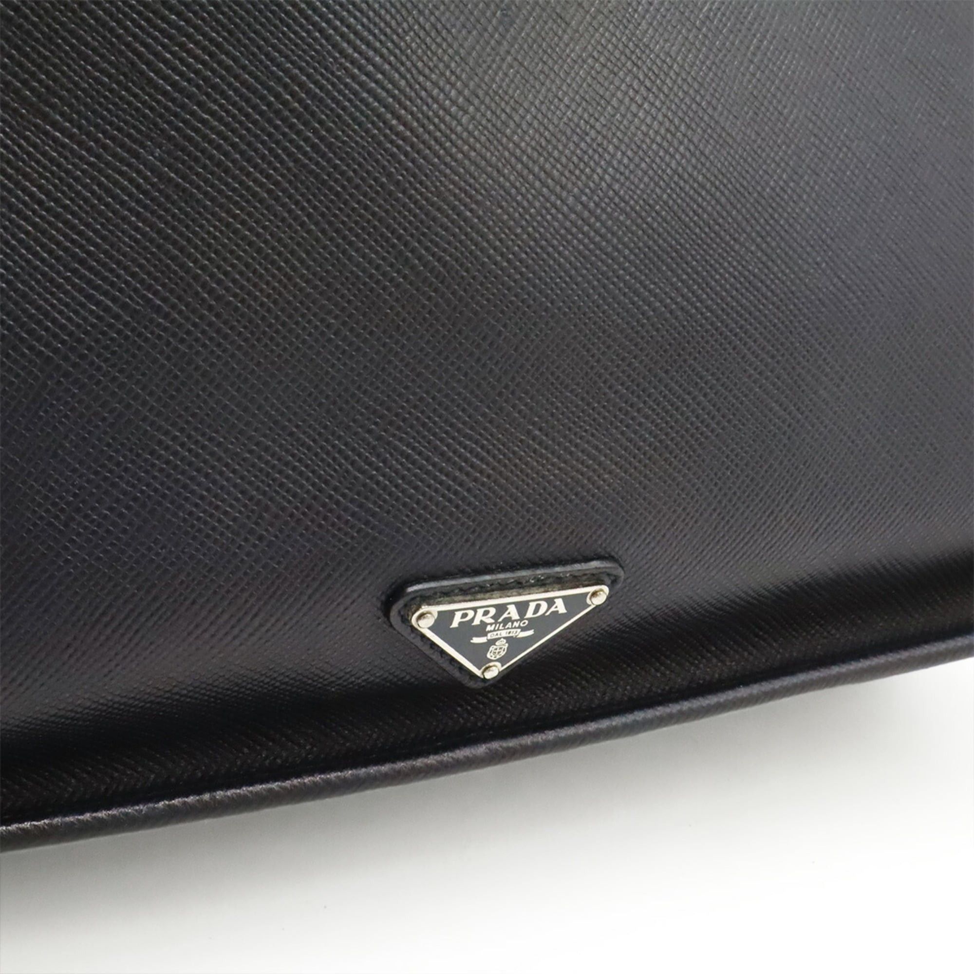 Prada PRADA Triangle Saffiano Tote Bag/Shoulder Bag, Leather, Navy Blue, VA1027 Size ONE SIZE - 9 Thumbnail