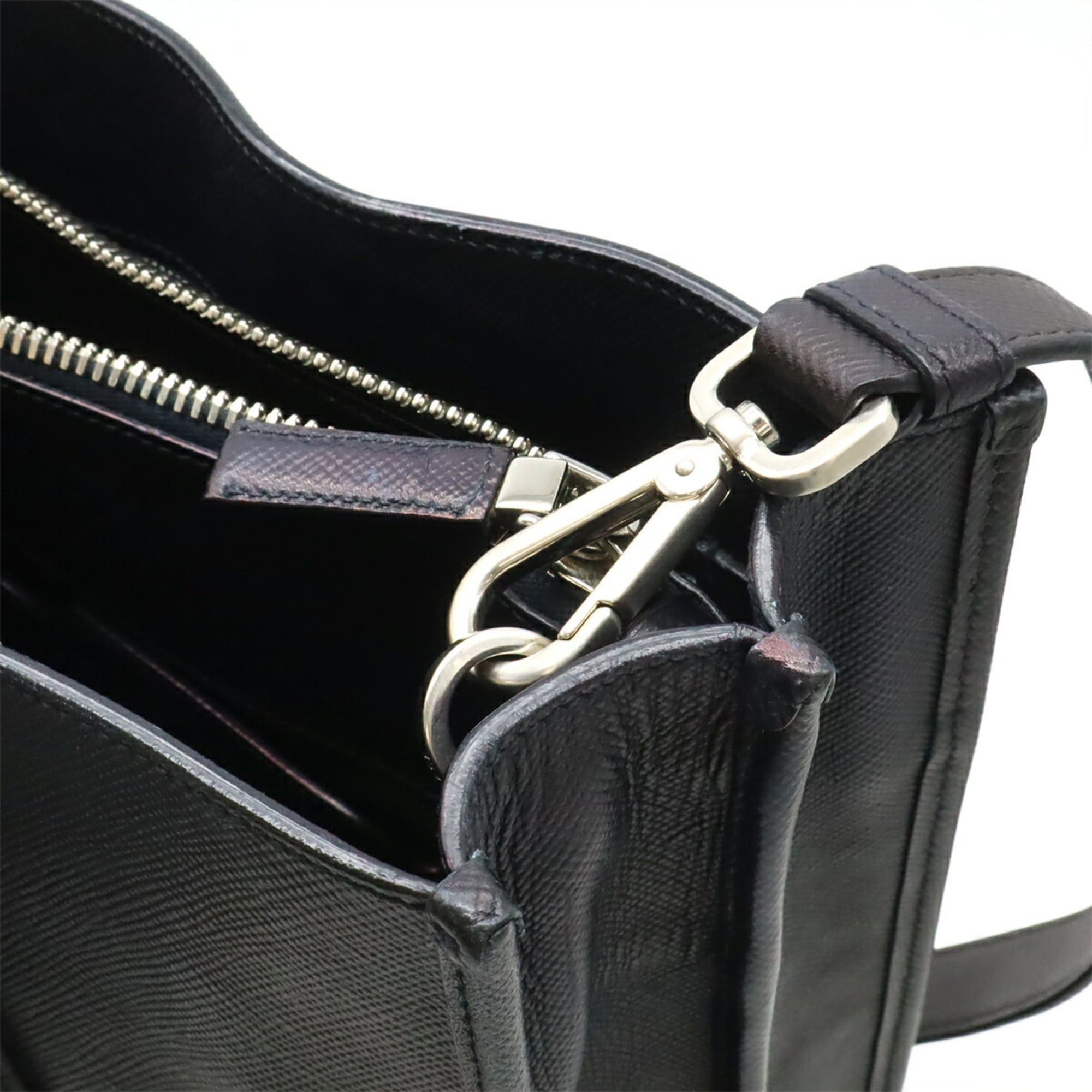 Prada PRADA Triangle Saffiano Tote Bag/Shoulder Bag, Leather, Navy Blue, VA1027 Size ONE SIZE - 7 Thumbnail
