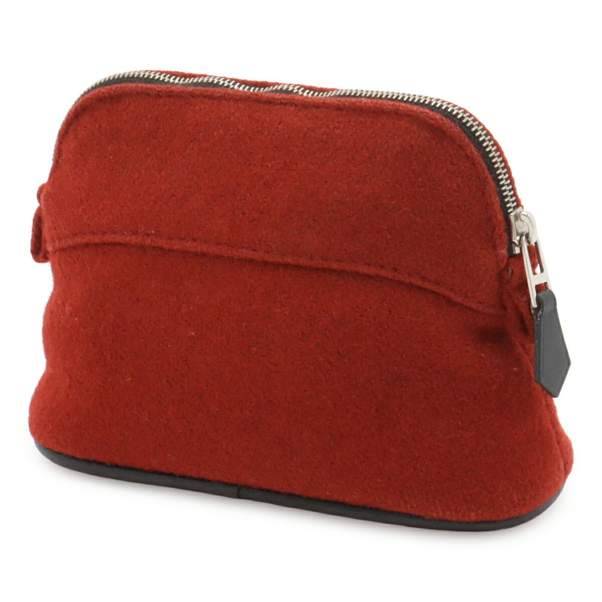 Hermes HERMES Bolide Pouch 16 Mini Handbag Felt Leather Red Black Size ONE SIZE - 3 Thumbnail