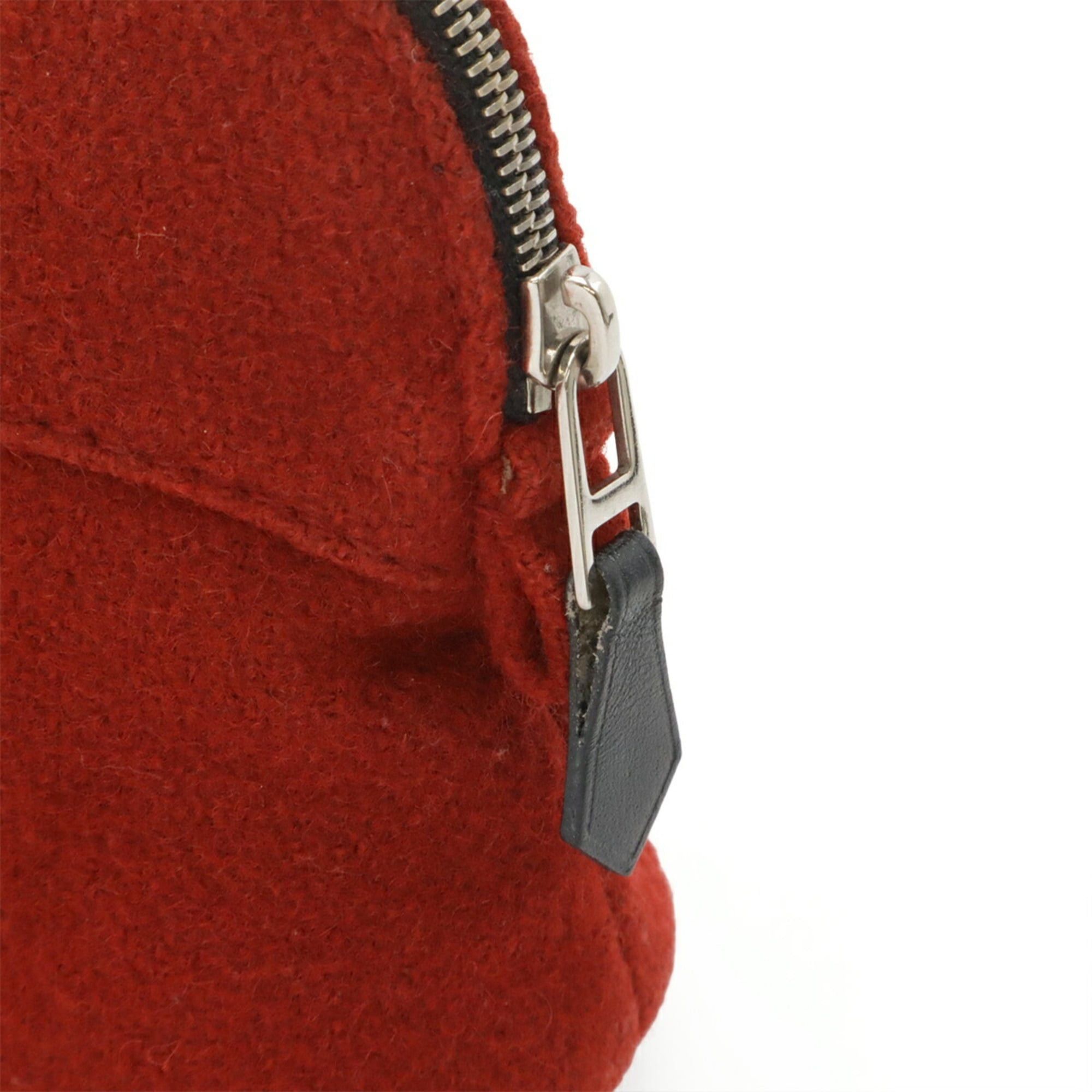 Hermes HERMES Bolide Pouch 16 Mini Handbag Felt Leather Red Black Size ONE SIZE - 5 Thumbnail