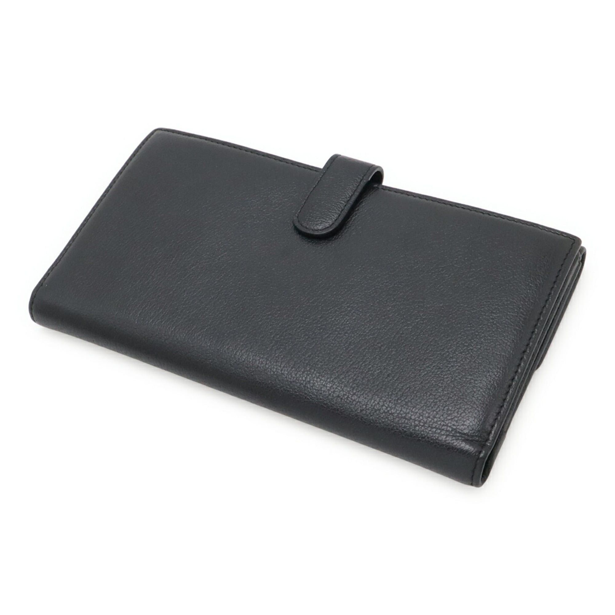 Chanel CHANEL Camellia Double Long Wallet, Leather, Black, A46509 Size ONE SIZE - 3 Thumbnail