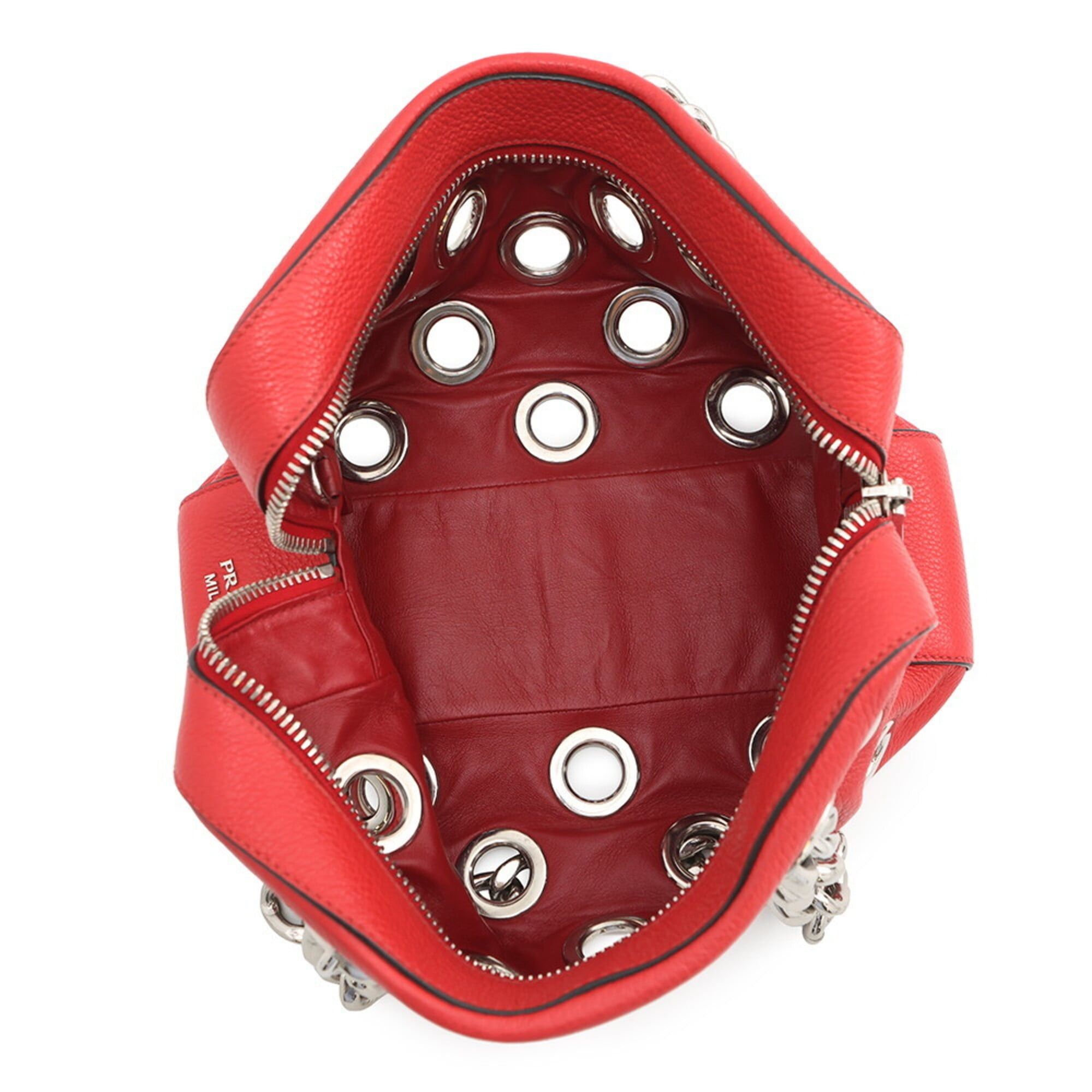 Prada Prada Chain Handbag, Perforated Leather, 1BB017, PRADA, PRADA Size ONE SIZE - 5 Thumbnail