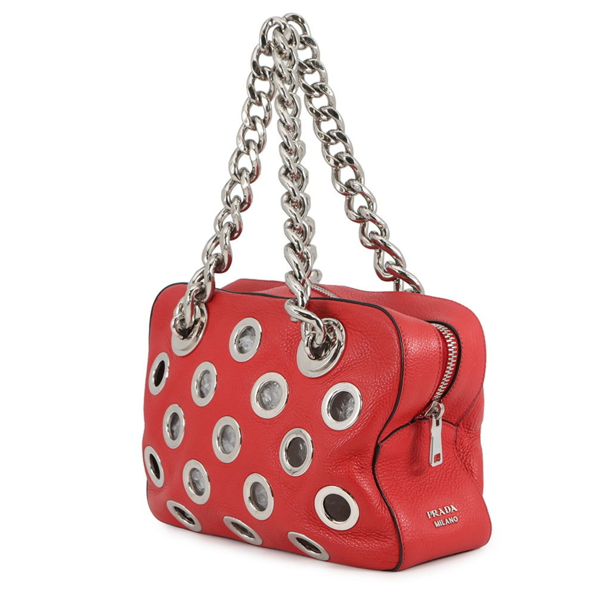 Prada Prada Chain Handbag, Perforated Leather, 1BB017, PRADA, PRADA Size ONE SIZE - 2 Thumbnail
