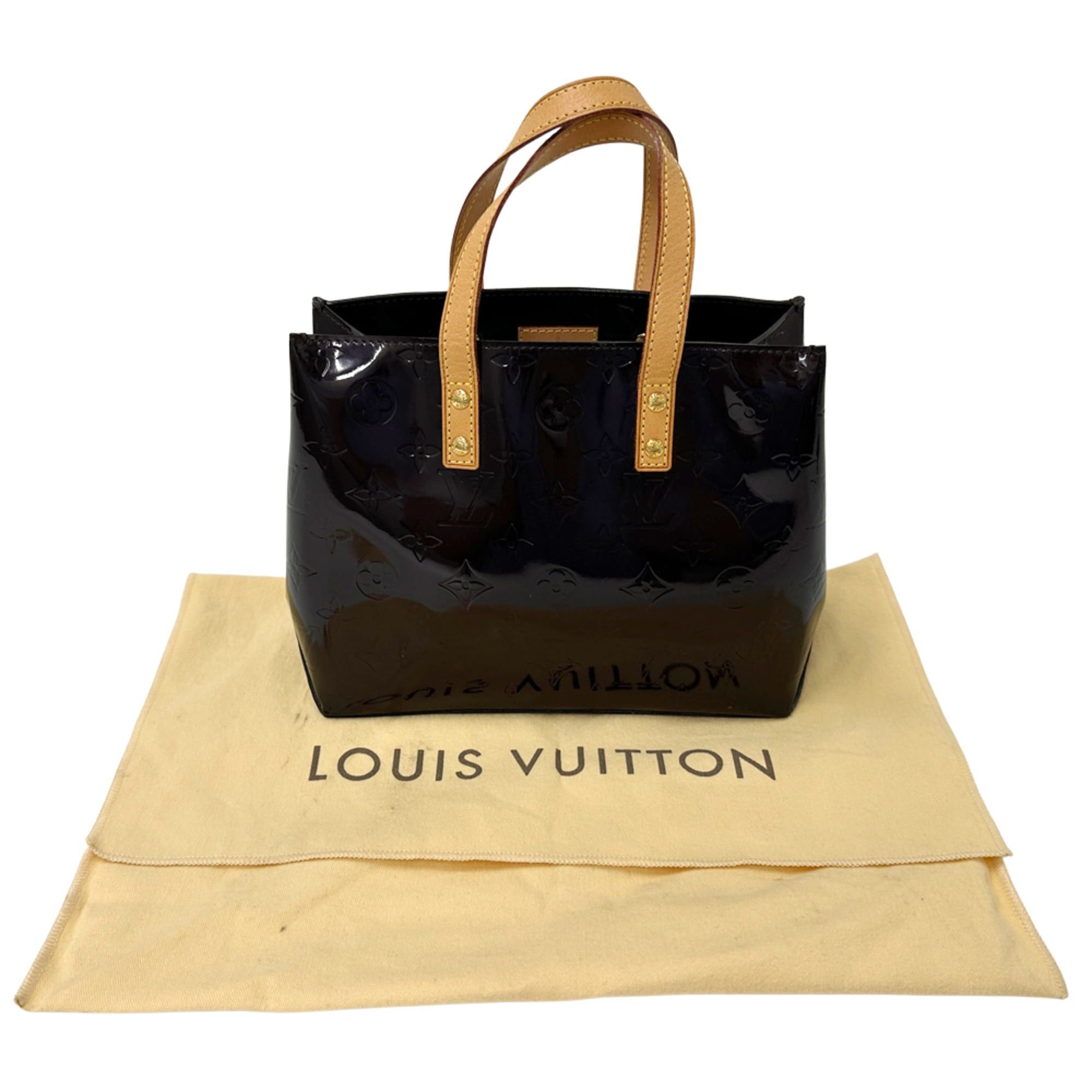 Louis Vuitton Louis Vuitton handbag, Monogram Vernis, women's brand Lead PM, Amarante, wine red, M91993, purple/red, mini bag, tote. Size ONE SIZE - 7 Thumbnail