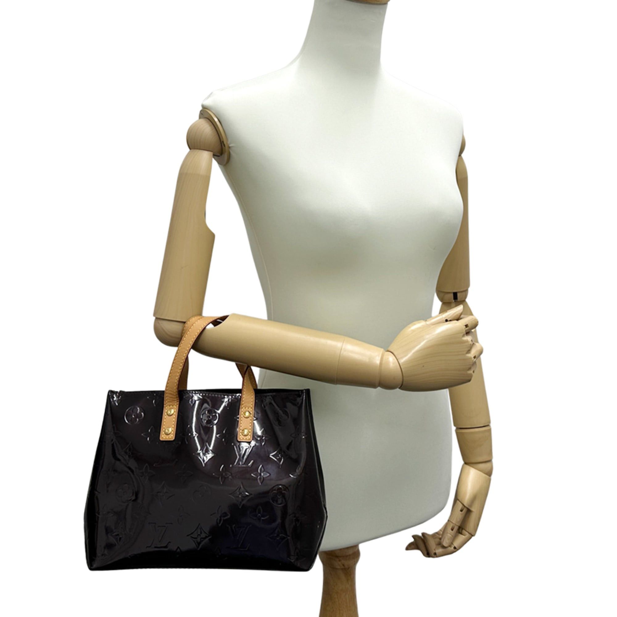 Louis Vuitton Louis Vuitton handbag, Monogram Vernis, women's brand Lead PM, Amarante, wine red, M91993, purple/red, mini bag, tote. Size ONE SIZE - 8 Thumbnail
