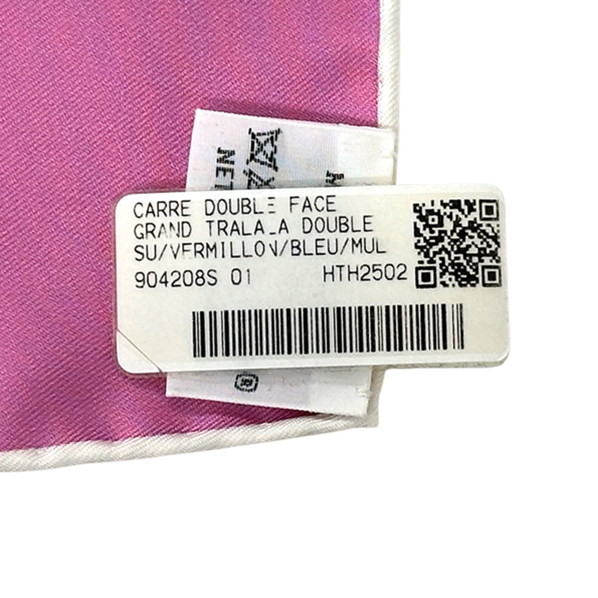 Hermes Hermes scarf muffler Carre Double Face 90 Grand Tralala Women's brand silk vermilion blue multicolor pink rainbow reversible Size ONE SIZE - 7 Thumbnail