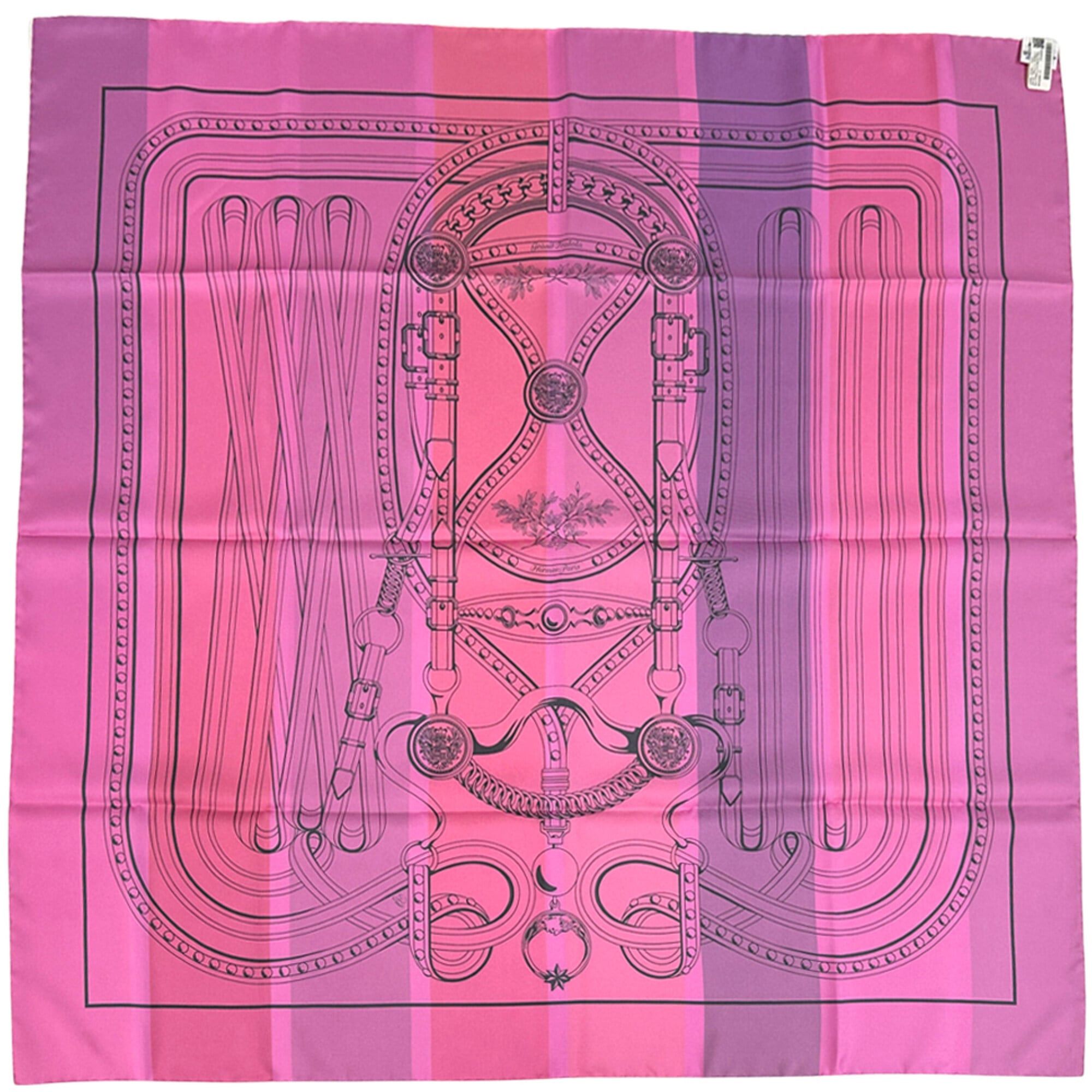 Hermes Hermes scarf muffler Carre Double Face 90 Grand Tralala Women's brand silk vermilion blue multicolor pink rainbow reversible Size ONE SIZE - 2 Thumbnail