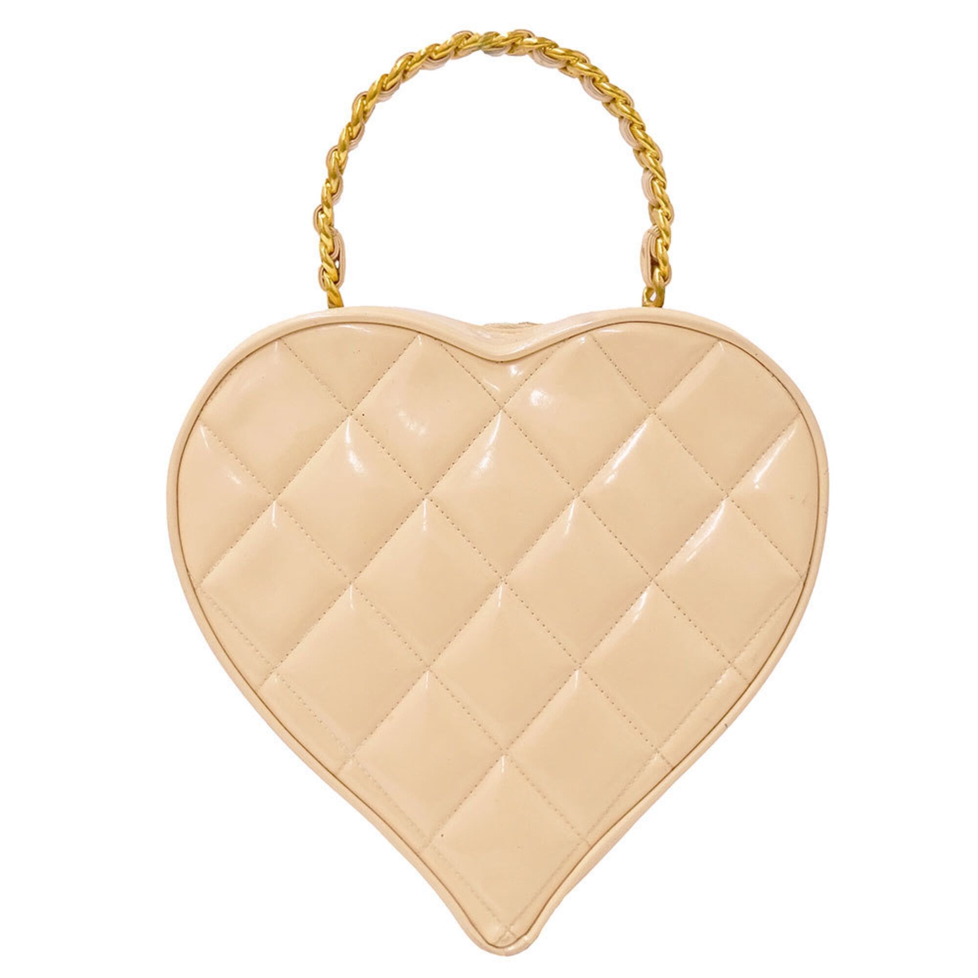 Chanel Chanel handbag for women, brand name, Matelassé enamel heart vanity bag, beige, gold hardware, hand-held, shape. Size ONE SIZE - 2 Thumbnail