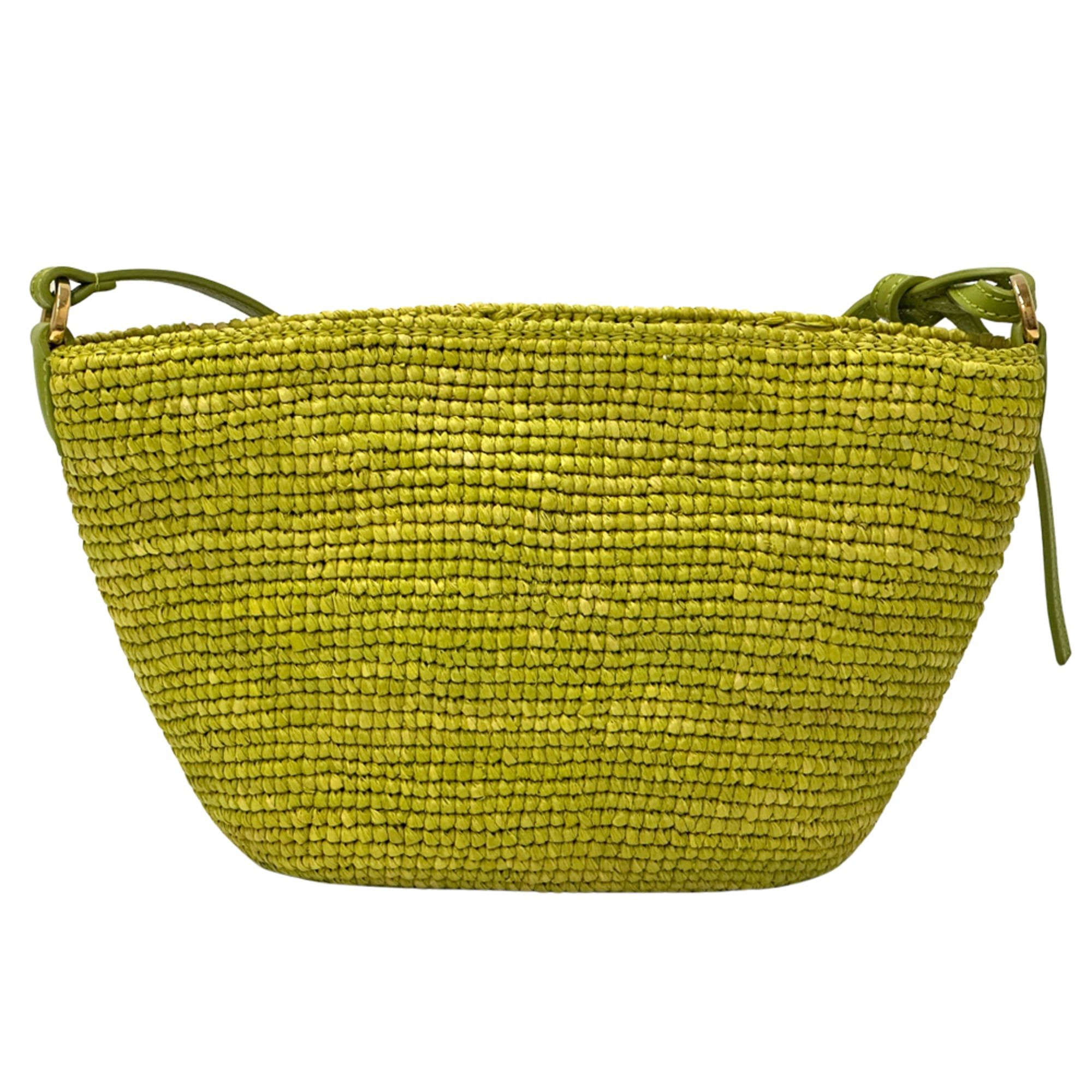 Loewe Loewe handbag for women, Anagram design, shoulder bag, raffia leather, green, crossbody bag. Size ONE SIZE - 2 Thumbnail