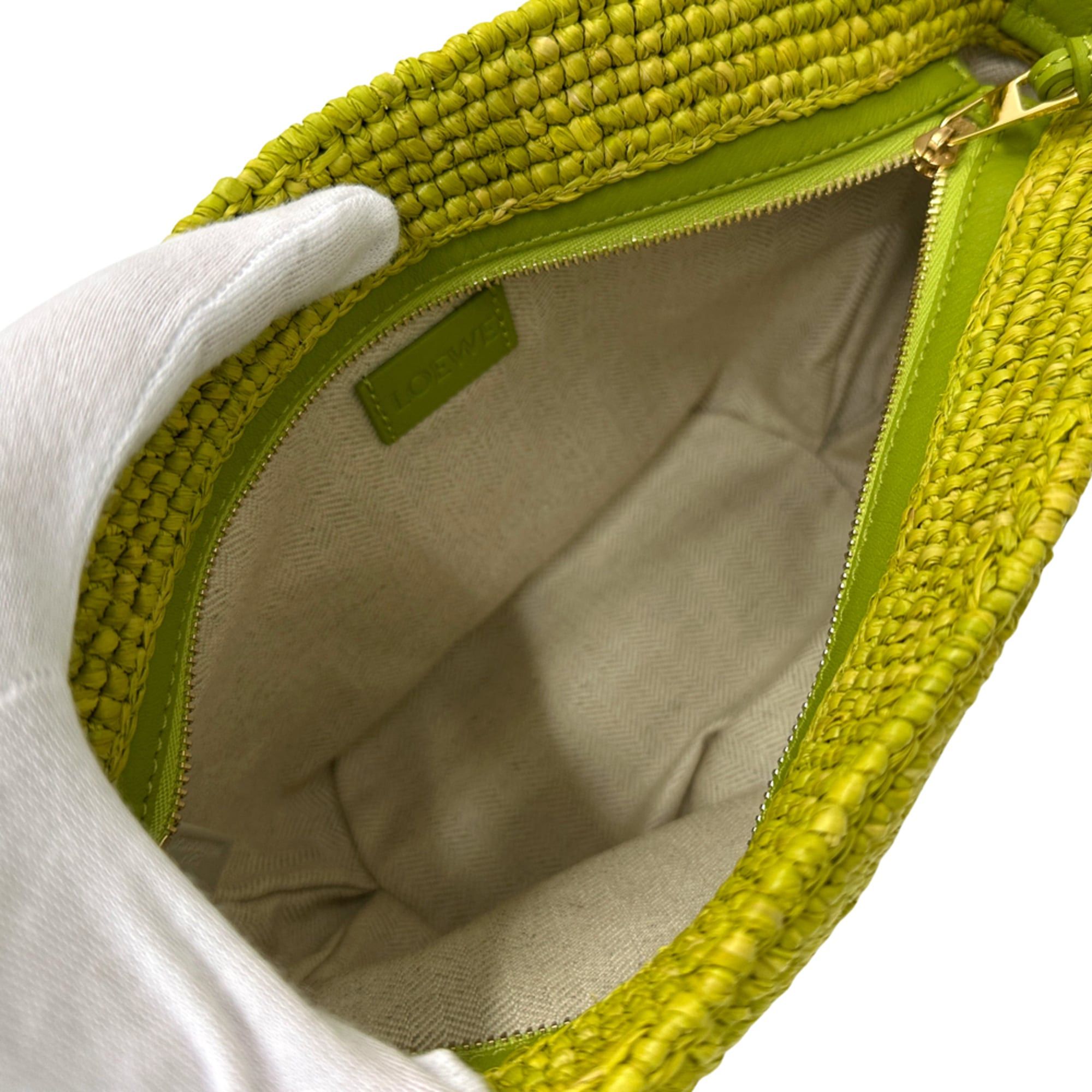 Loewe Loewe handbag for women, Anagram design, shoulder bag, raffia leather, green, crossbody bag. Size ONE SIZE - 5 Thumbnail