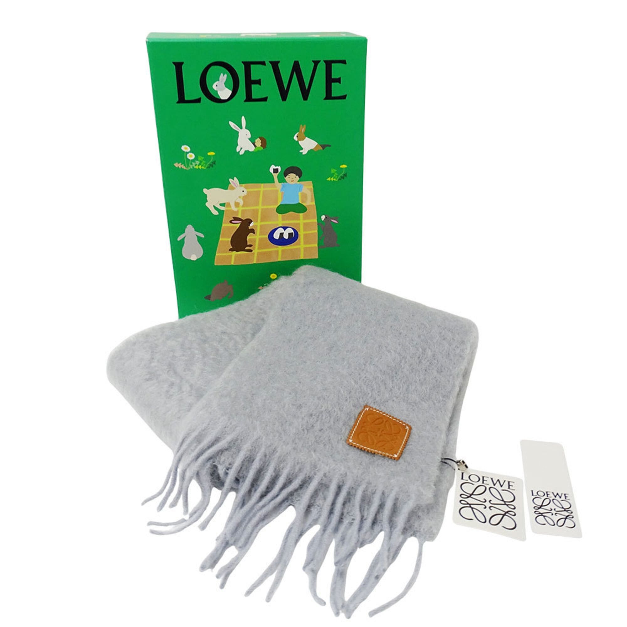 Loewe LOEWE Women's Scarf, Brand Name Stole, Wool and Mohair, Gray, Warm Size ONE SIZE - 3 Thumbnail