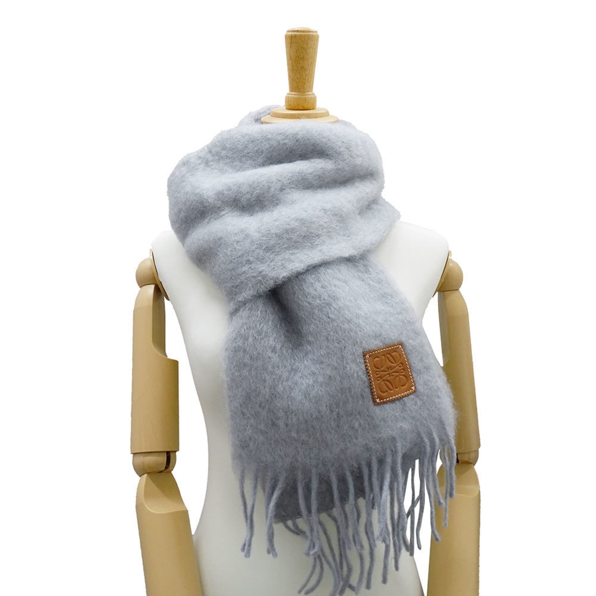 Loewe LOEWE Women's Scarf, Brand Name Stole, Wool and Mohair, Gray, Warm Size ONE SIZE - 4 Thumbnail