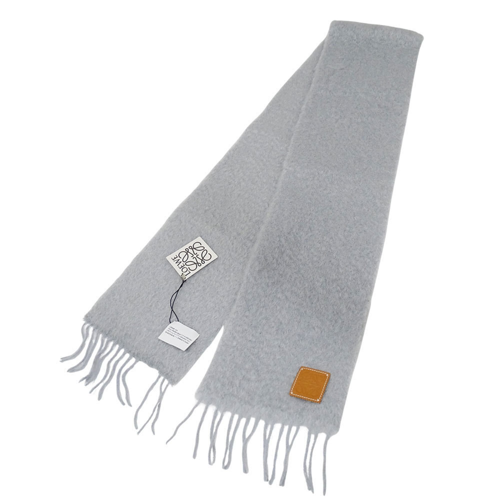 Loewe LOEWE Women's Scarf, Brand Name Stole, Wool and Mohair, Gray, Warm Size ONE SIZE - 2 Thumbnail
