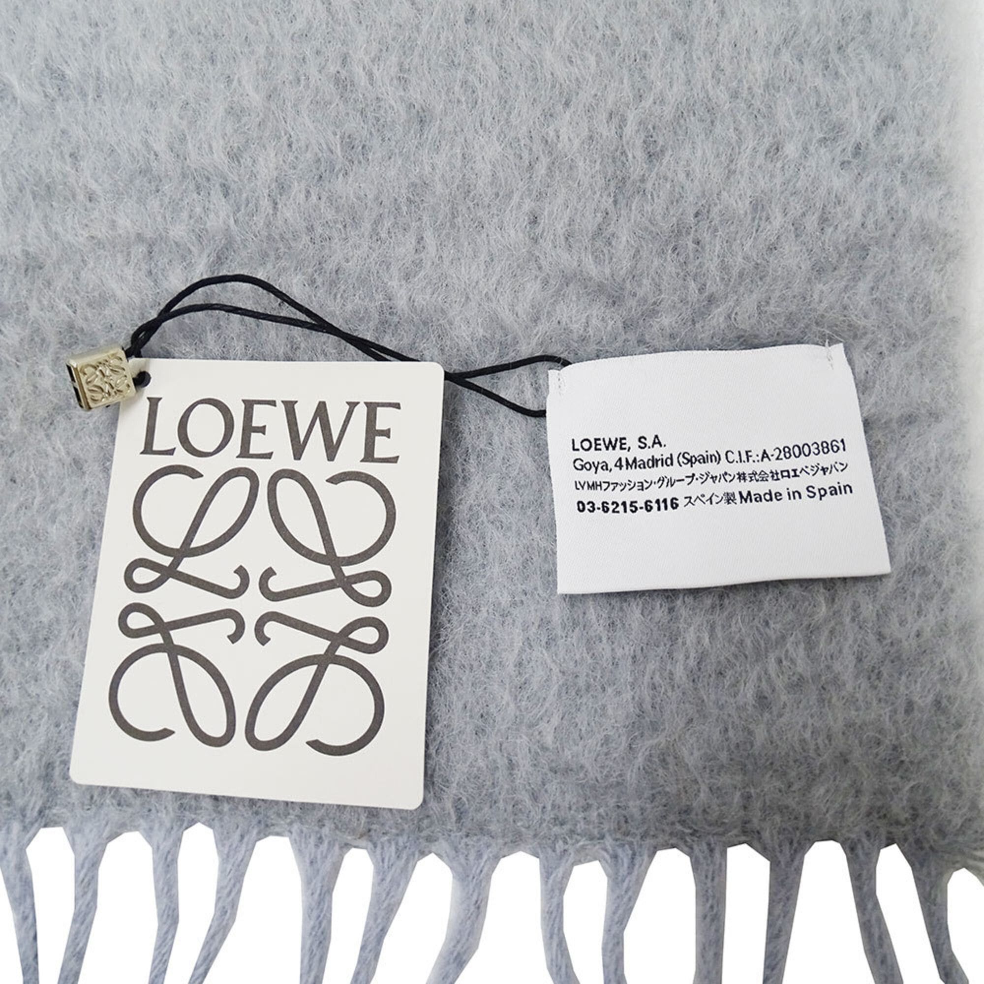 Loewe LOEWE Women's Scarf, Brand Name Stole, Wool and Mohair, Gray, Warm Size ONE SIZE - 5 Thumbnail