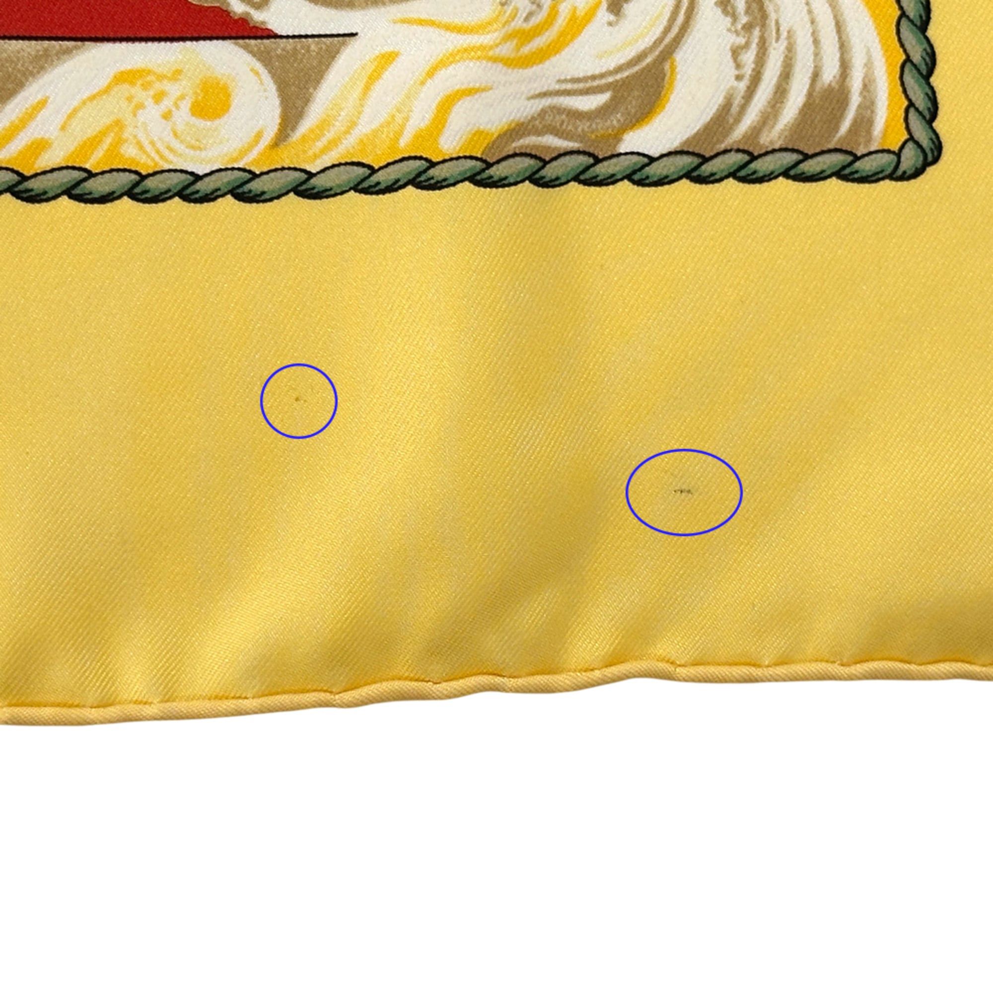 Hermes Hermes scarf/muffler, Carre 90 "Vive le Vent" (Let the Wind Blow), women's, brand silk, yellow, multicolor, sea, ship, sailing ship. Size ONE SIZE - 7 Thumbnail
