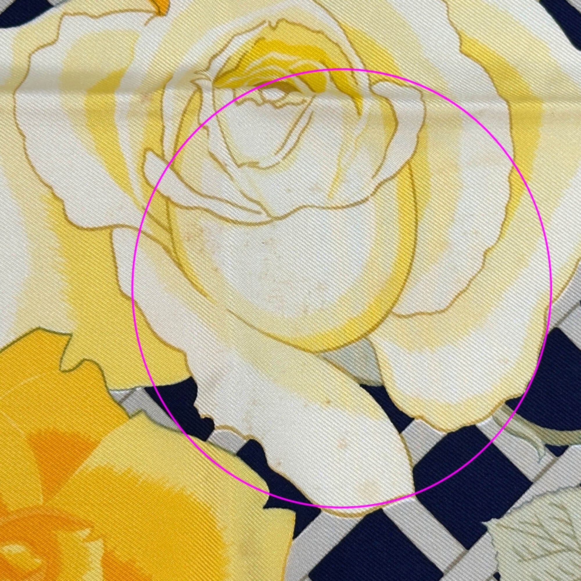 Hermes Hermes scarf/muffler, Carre 90, ROSRRAIE (Rose Garden), women's, brand name, silk, navy, orange, multicolor, floral pattern. Size ONE SIZE - 11 Thumbnail