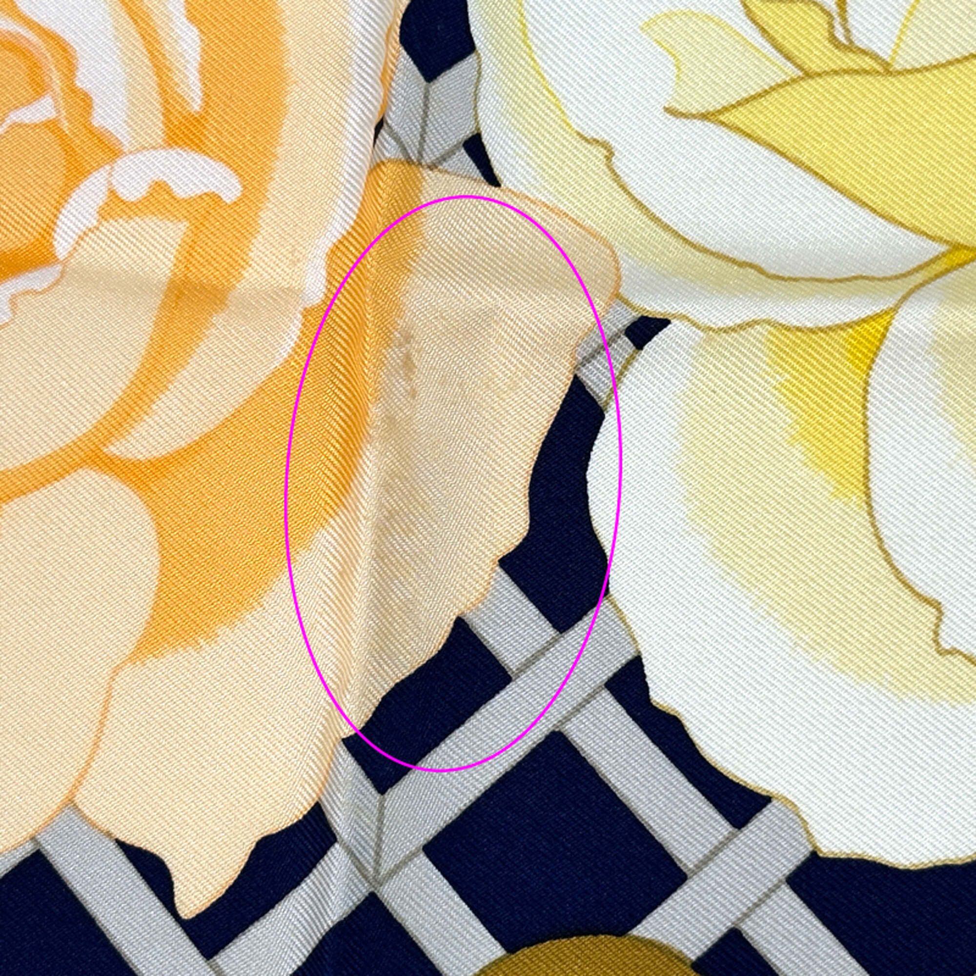 Hermes Hermes scarf/muffler, Carre 90, ROSRRAIE (Rose Garden), women's, brand name, silk, navy, orange, multicolor, floral pattern. Size ONE SIZE - 7 Thumbnail