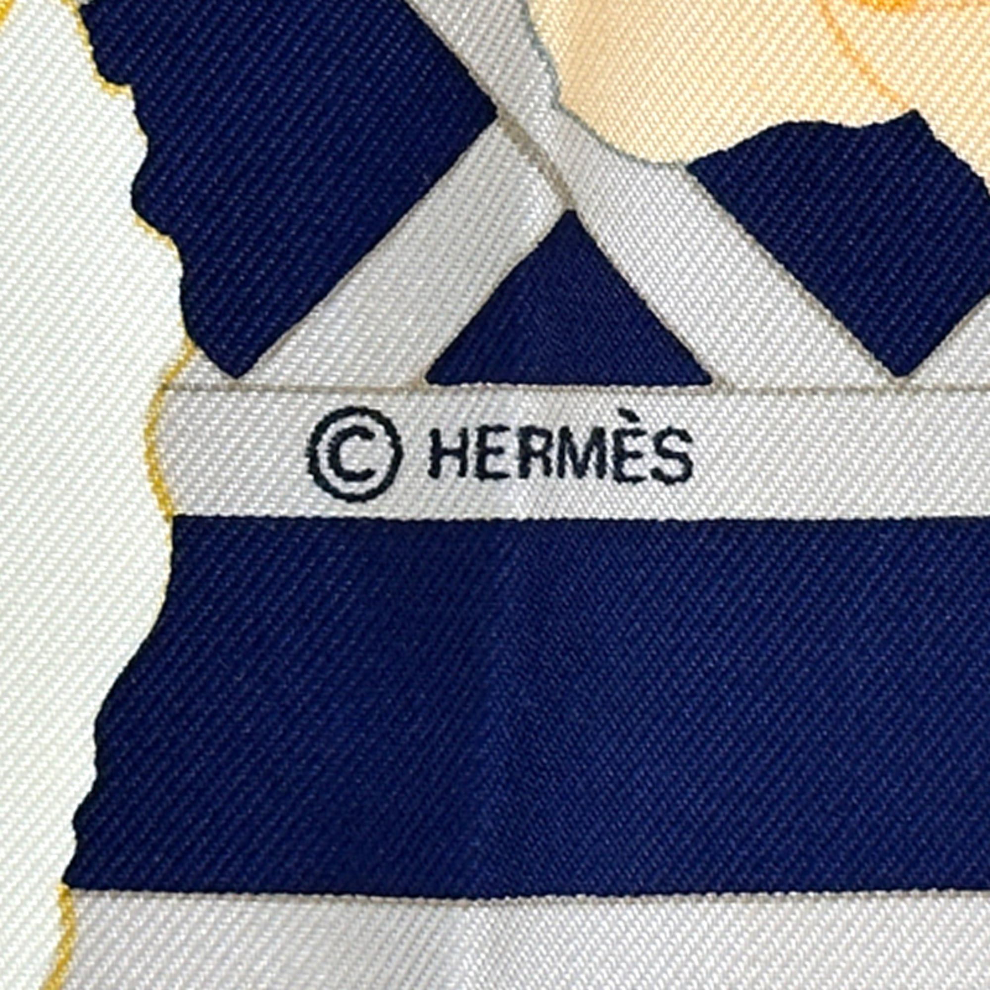 Hermes Hermes scarf/muffler, Carre 90, ROSRRAIE (Rose Garden), women's, brand name, silk, navy, orange, multicolor, floral pattern. Size ONE SIZE - 4 Thumbnail