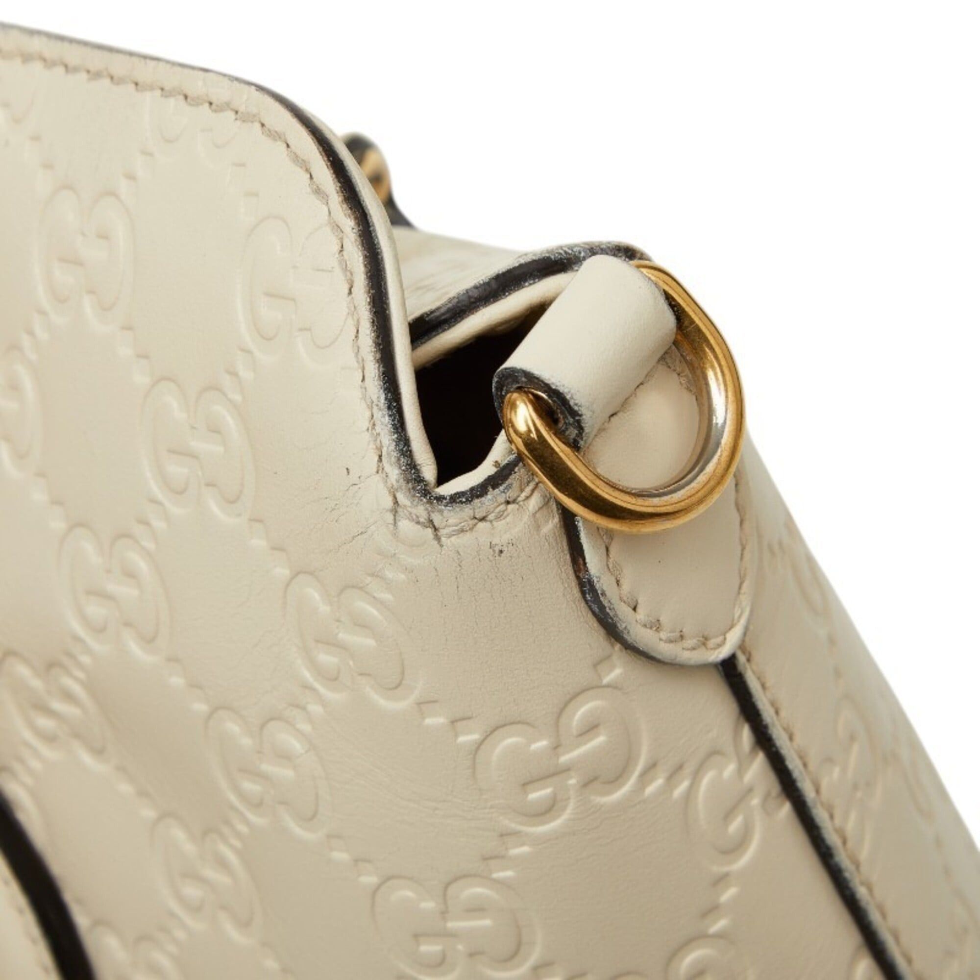 Gucci Gucci Guccissima Handbag Shoulder Bag 2WAY 428226 White Leather Women's GUCCI Size ONE SIZE - 10 Thumbnail