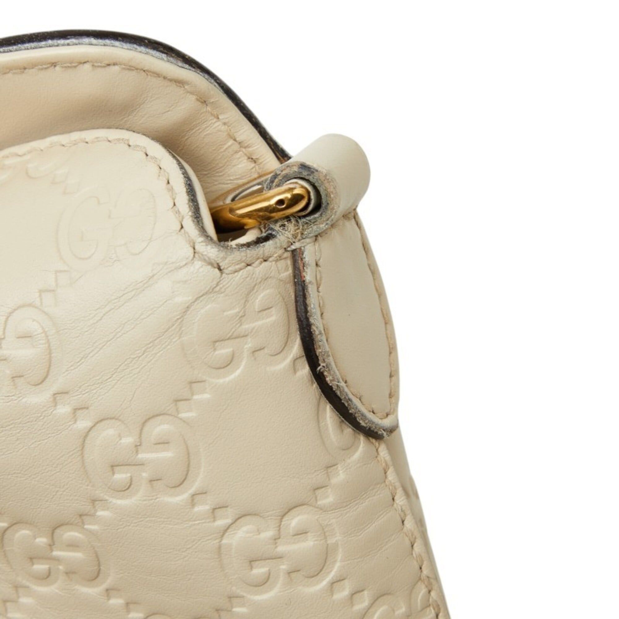 Gucci Gucci Guccissima Handbag Shoulder Bag 2WAY 428226 White Leather Women's GUCCI Size ONE SIZE - 9 Thumbnail