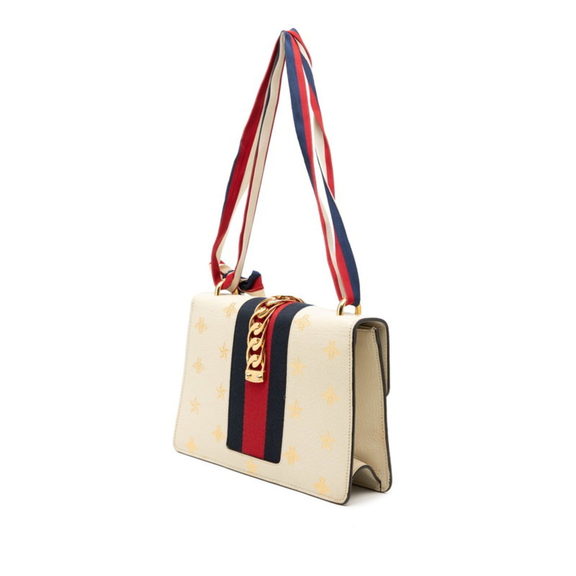 Gucci Gucci Sherry Line Sylvie Bee & Star Small Shoulder Bag 524405 Ivory Multicolor Leather Women's GUCCI Size ONE SIZE - 2 Thumbnail