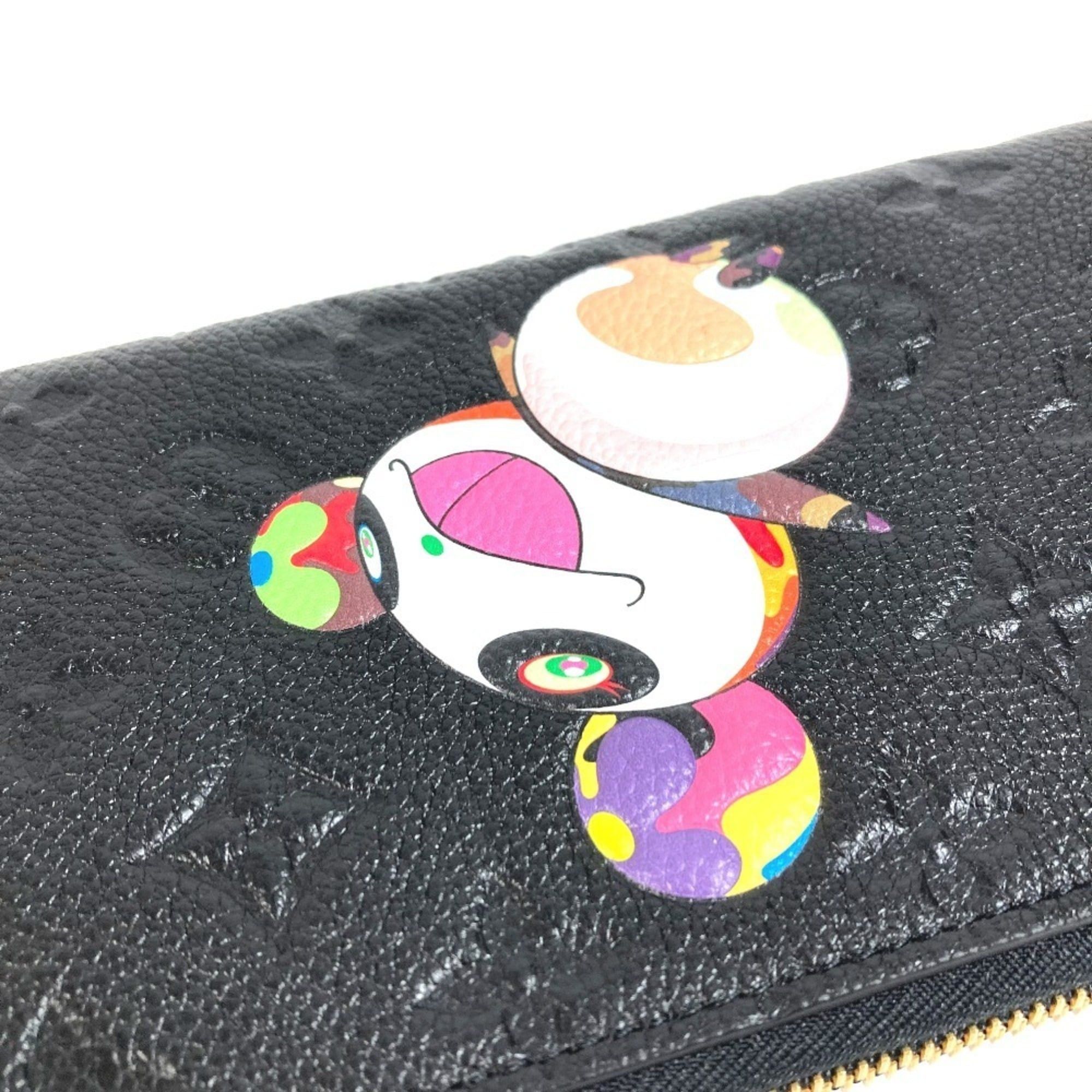 Louis Vuitton LOUIS VUITTON M14160 Japan Limited Edition LV × TM Monogram Empreinte Zippy Wallet Takashi Murakami Panda Round Zipper Long Leather Men's Women's Noir Black Like New Size ONE SIZE - 14 Thumbnail