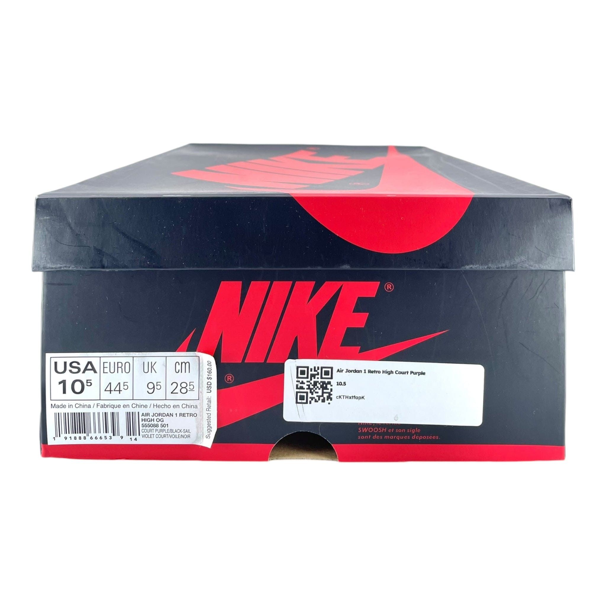 Nike 1 Retro High Court Purple Size US 10.5 / EU 43-44 - 8 Thumbnail