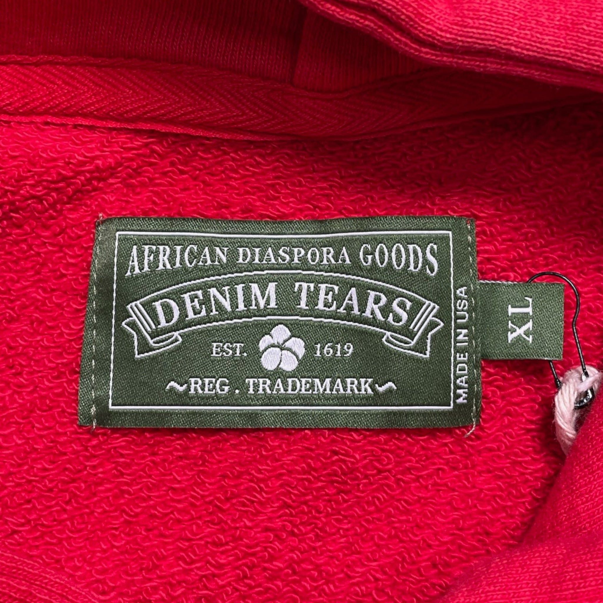 DENIM TEARS Floral Hooded Sweatshirt Red Size US XL / EU 56 / 4 - 4 Thumbnail