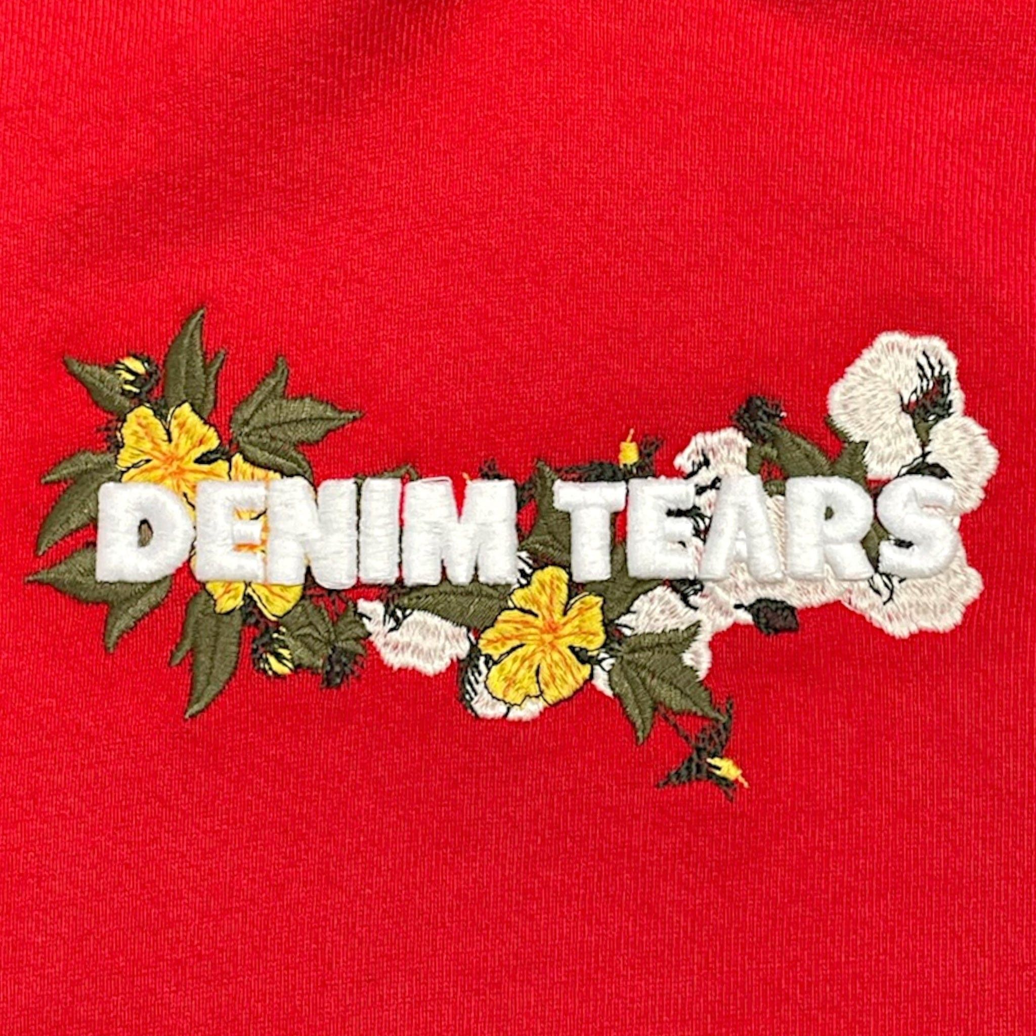 DENIM TEARS Floral Hooded Sweatshirt Red Size US XL / EU 56 / 4 - 3 Thumbnail