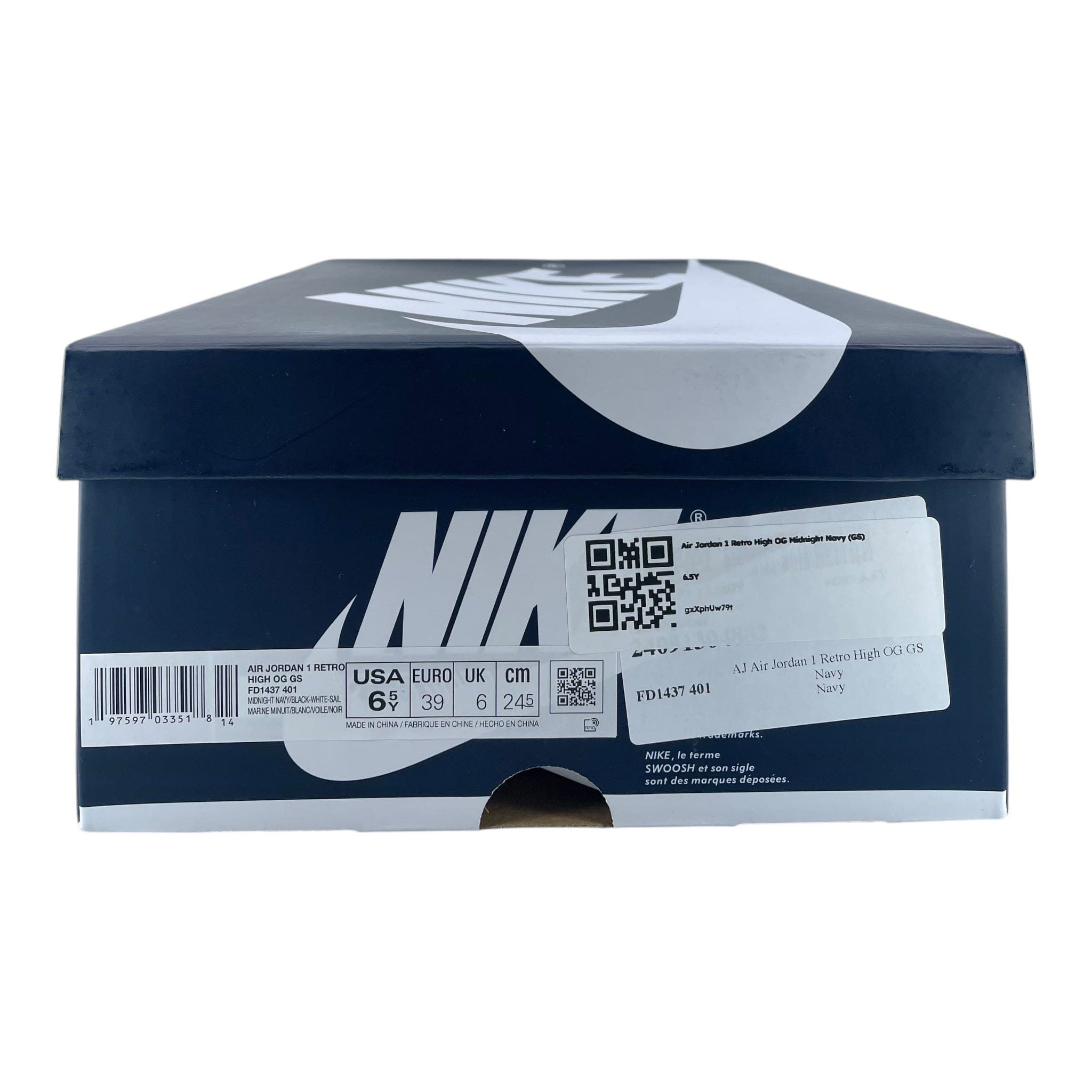 Nike 1 Retro High OG Midnight Navy (GS) Size US 6.5 / EU 39-40 - 8 Thumbnail