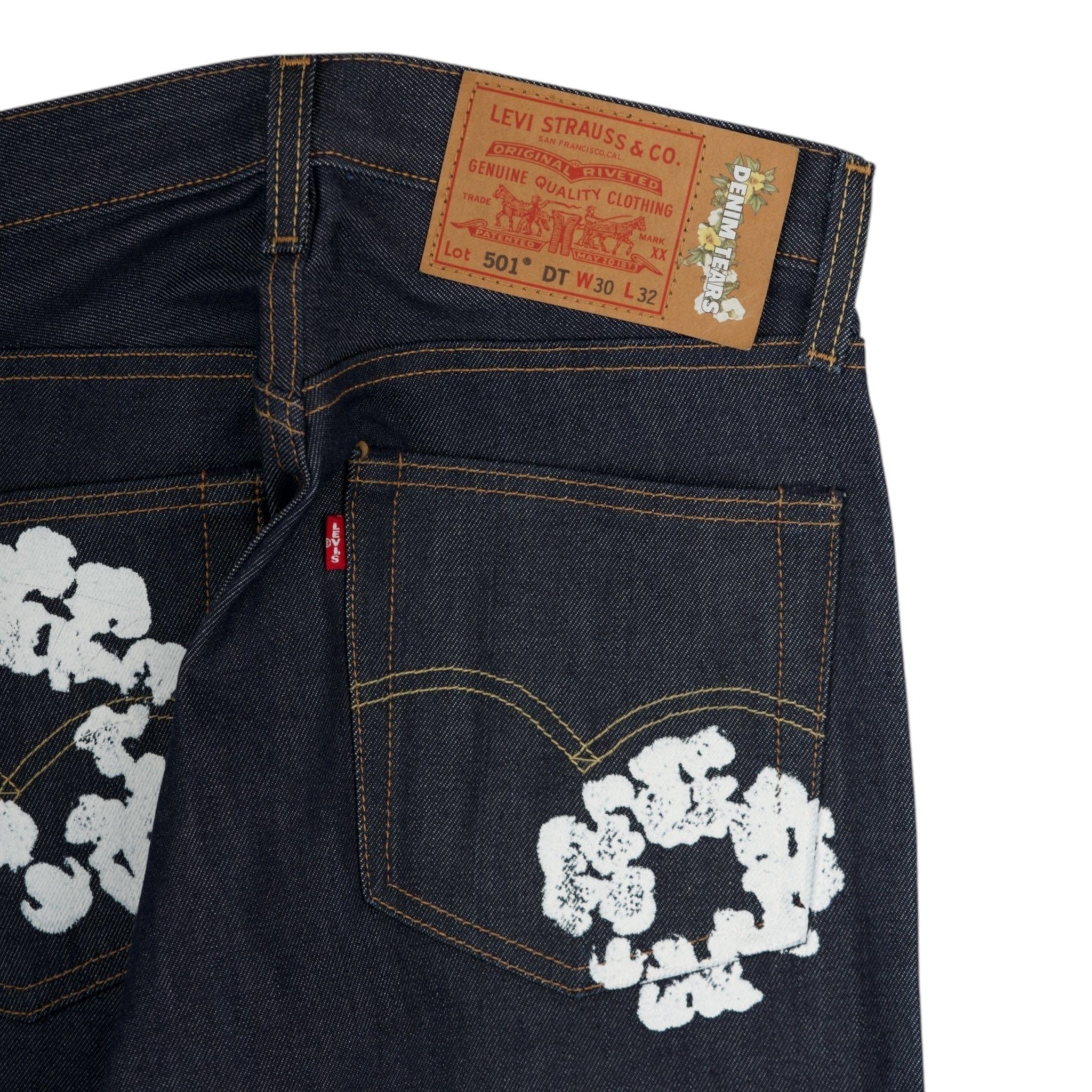 DENIM TEARS x Levi's Cotton Wreath Jeans Selvedge Size US 31 - 4 Thumbnail