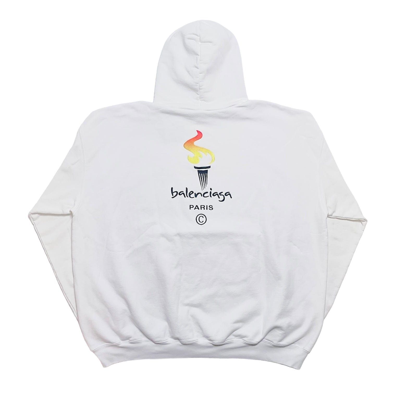 Balenciaga Paris Olympics Embroidery Oversized Hooded Sweatshirt White Size US XS / EU 42 / 0 - 2 Thumbnail