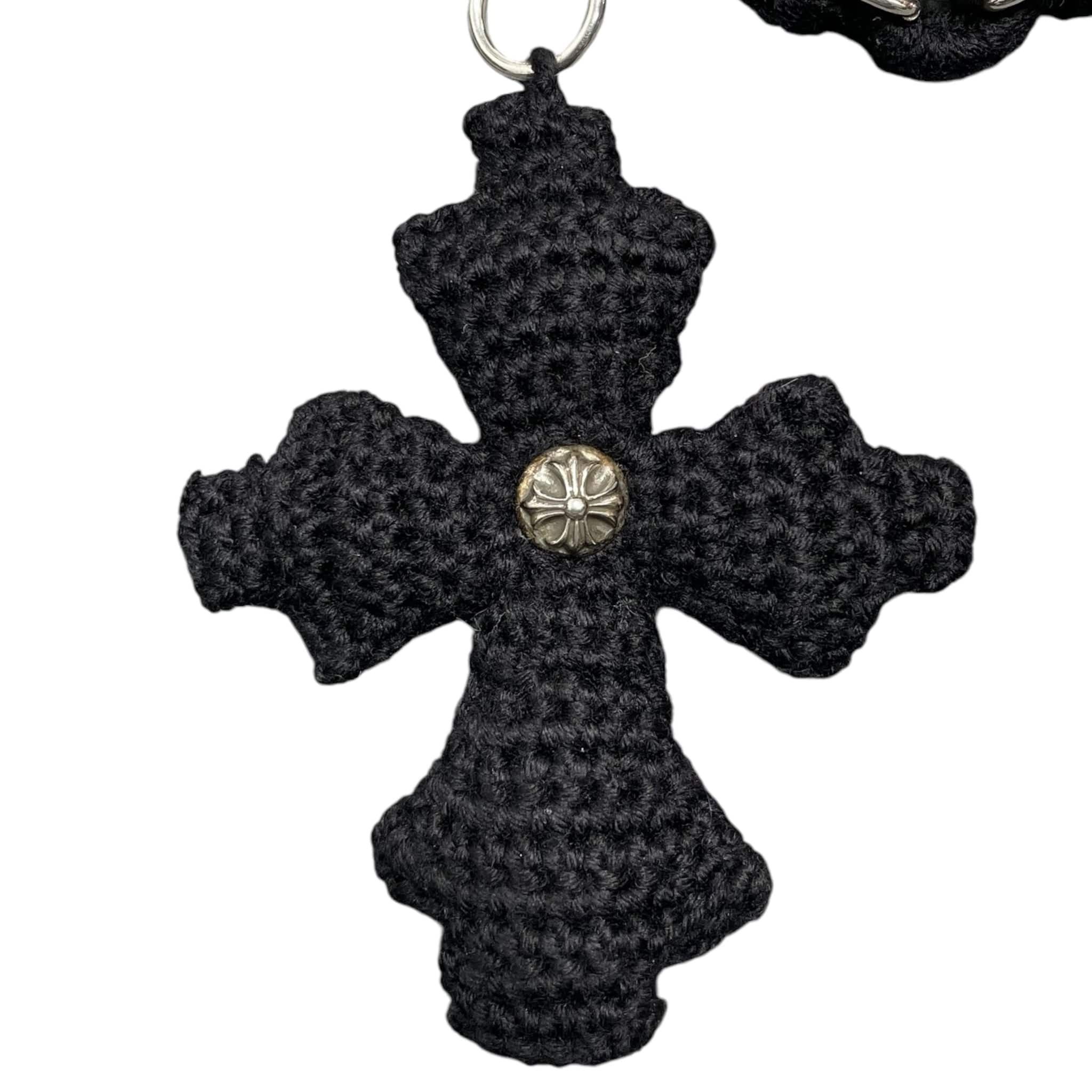 Chrome Hearts Crochet Silver Link Cross Pendant Belt Black Size ONE SIZE - 3 Thumbnail