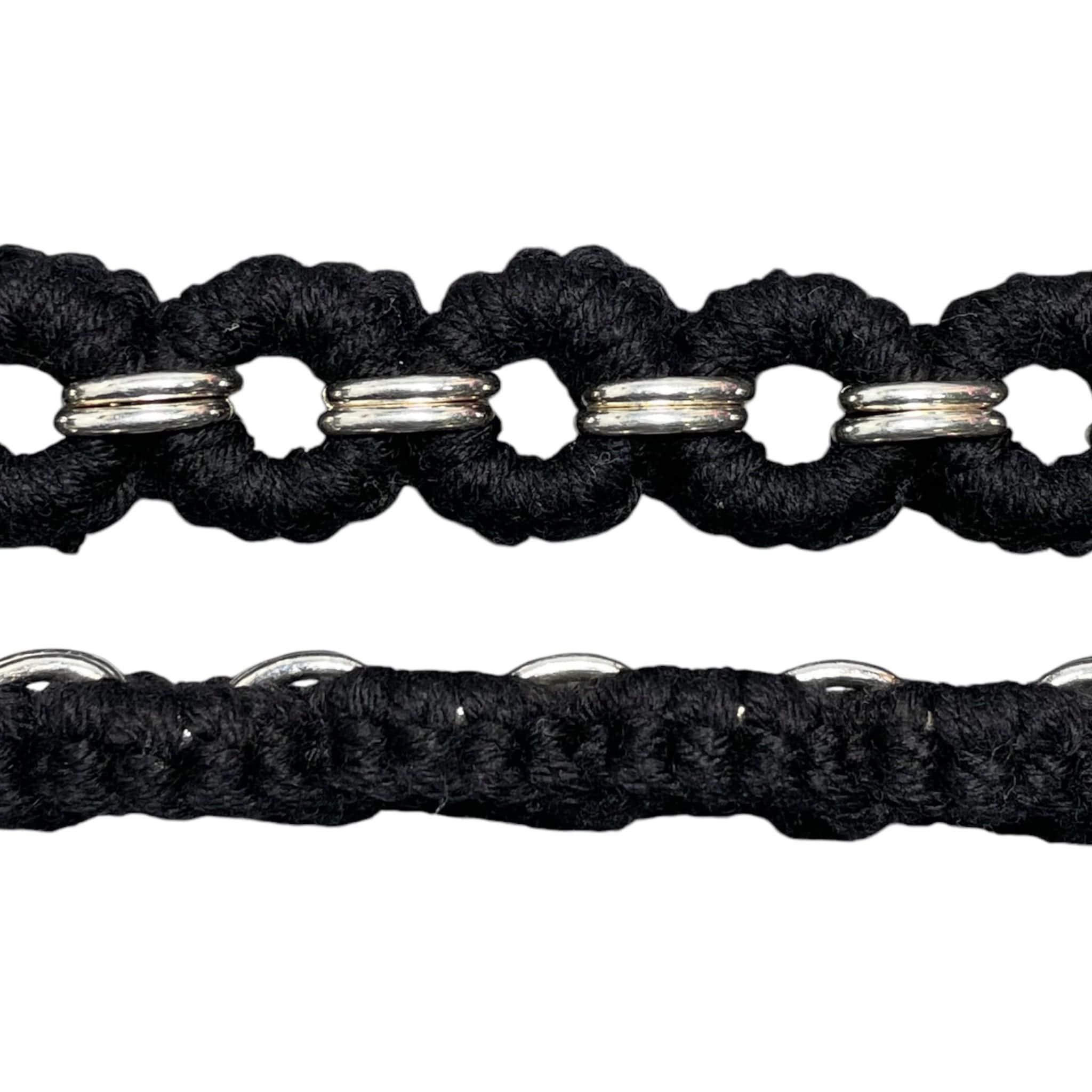Chrome Hearts Crochet Silver Link Cross Pendant Belt Black Size ONE SIZE - 8 Thumbnail