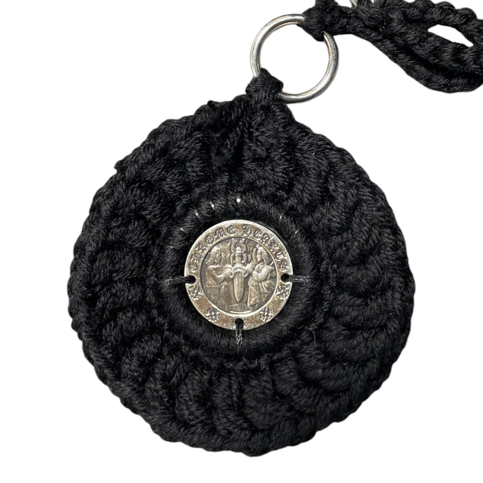 Chrome Hearts Crochet Silver Link Cross Pendant Belt Black Size ONE SIZE - 5 Thumbnail