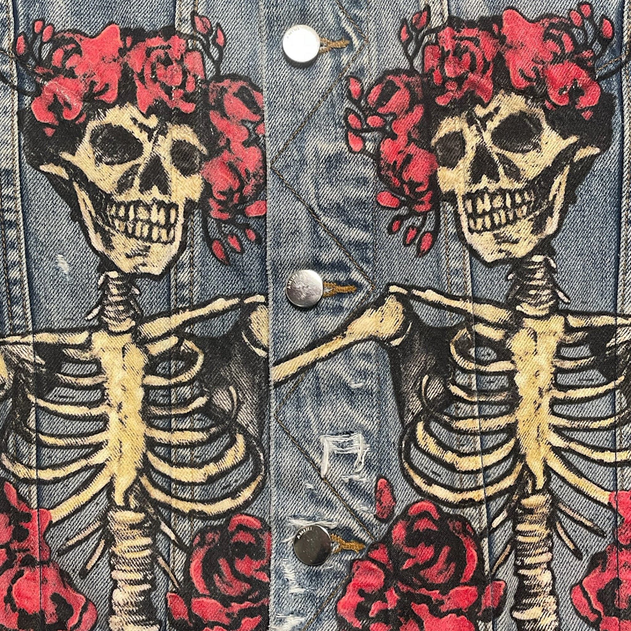 Amiri Amiri Grateful Dead Distressed Denim Jacket Indigo Size US L / EU 52-54 / 3 - 3 Thumbnail