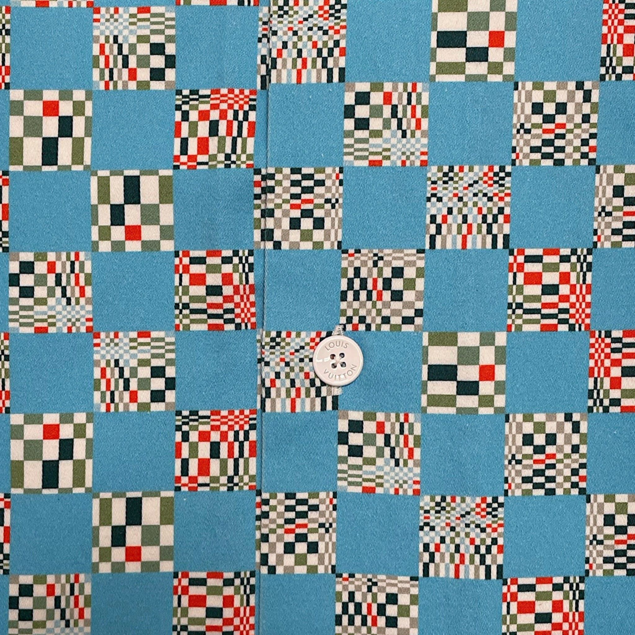 Louis Vuitton Pixel Button Up Shirt Blue Size US M / EU 48-50 / 2 - 3 Thumbnail
