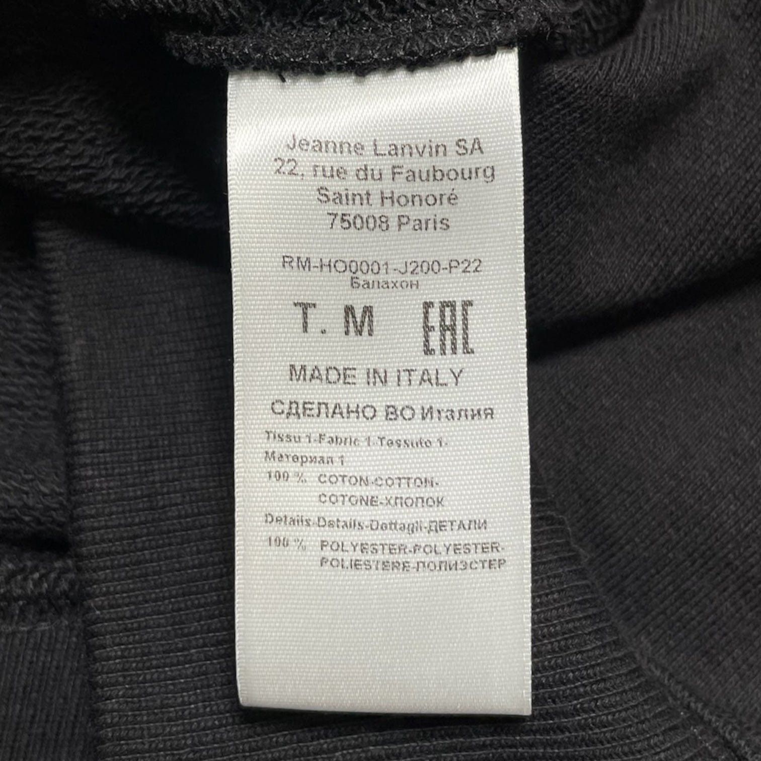 Lanvin Logo Printed Drawstring Hooded Sweatshirt Black Size US M / EU 48-50 / 2 - 5 Thumbnail