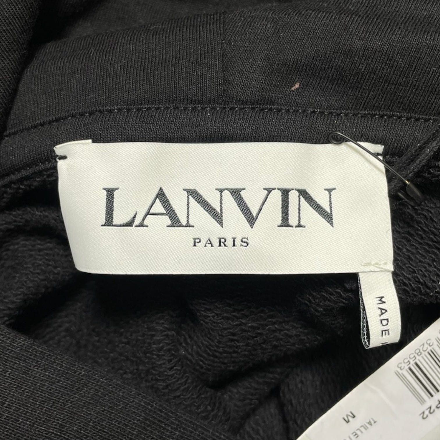 Lanvin Logo Printed Drawstring Hooded Sweatshirt Black Size US M / EU 48-50 / 2 - 4 Thumbnail