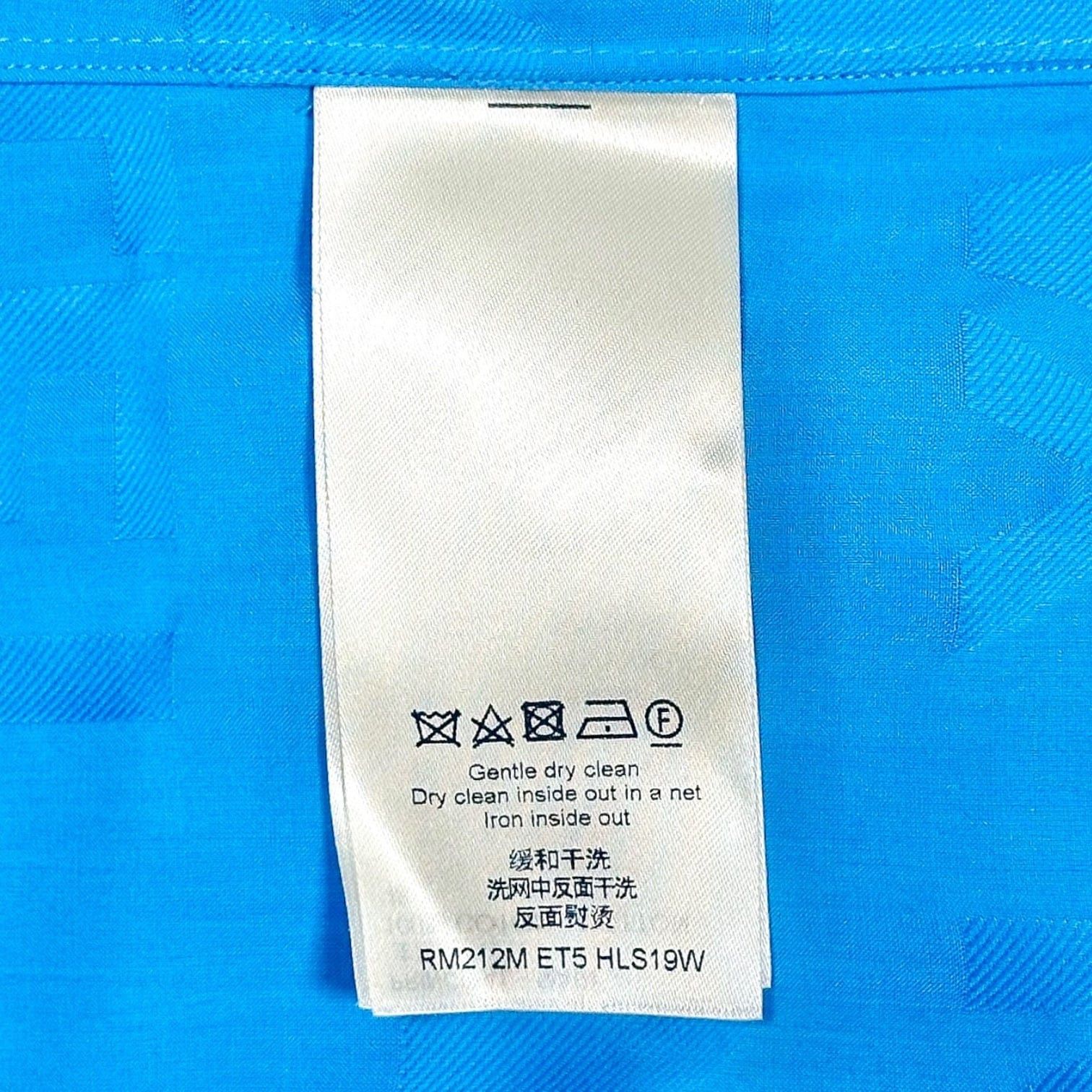 Louis Vuitton Tonal Letter Button Up Short Sleeve Shirt Blue Size US L / EU 52-54 / 3 - 5 Thumbnail