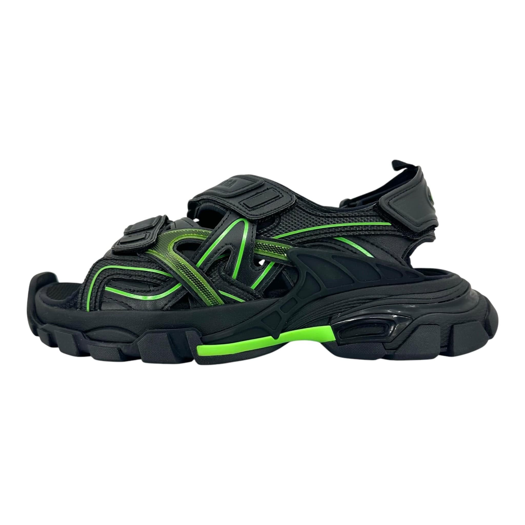 Balenciaga Track Sandal Black/Fluo Green Size US 7 / EU 40 - 2 Thumbnail