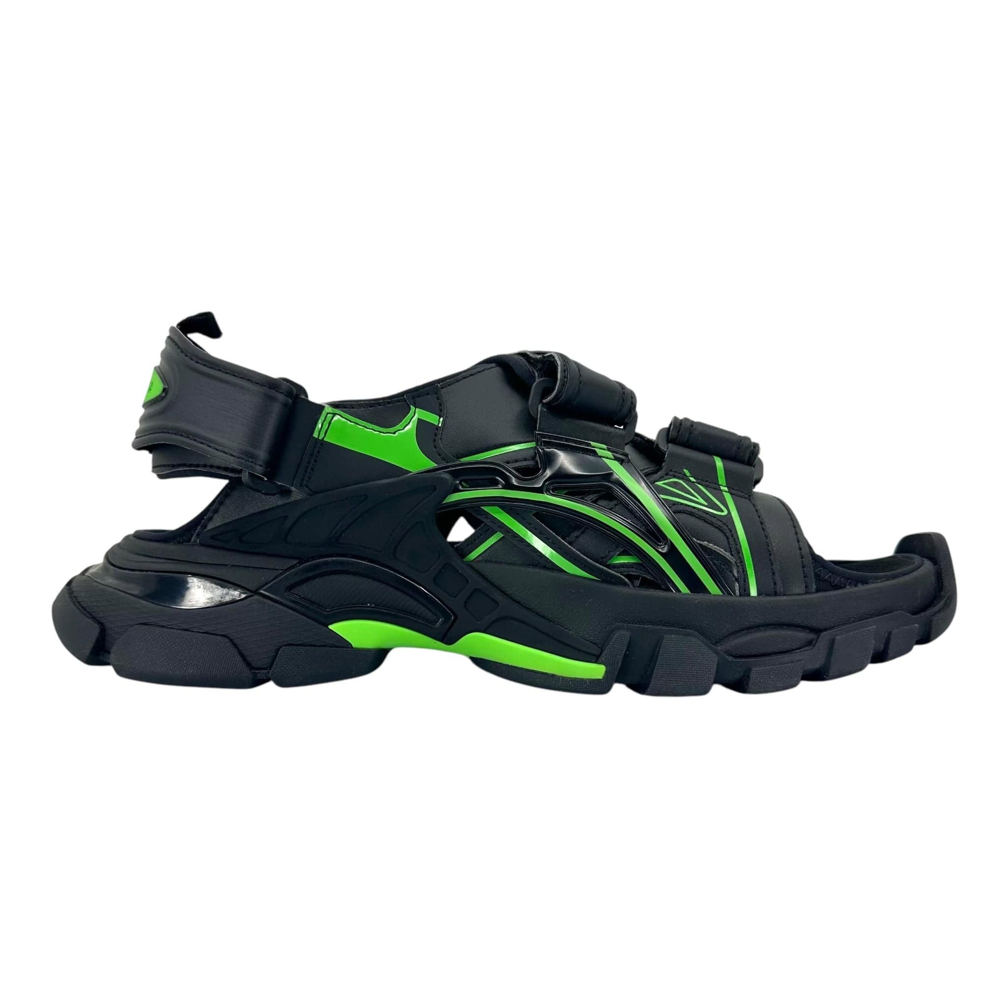 Balenciaga Track Sandal Black/Fluo Green Size US 7 / EU 40 - 4 Thumbnail