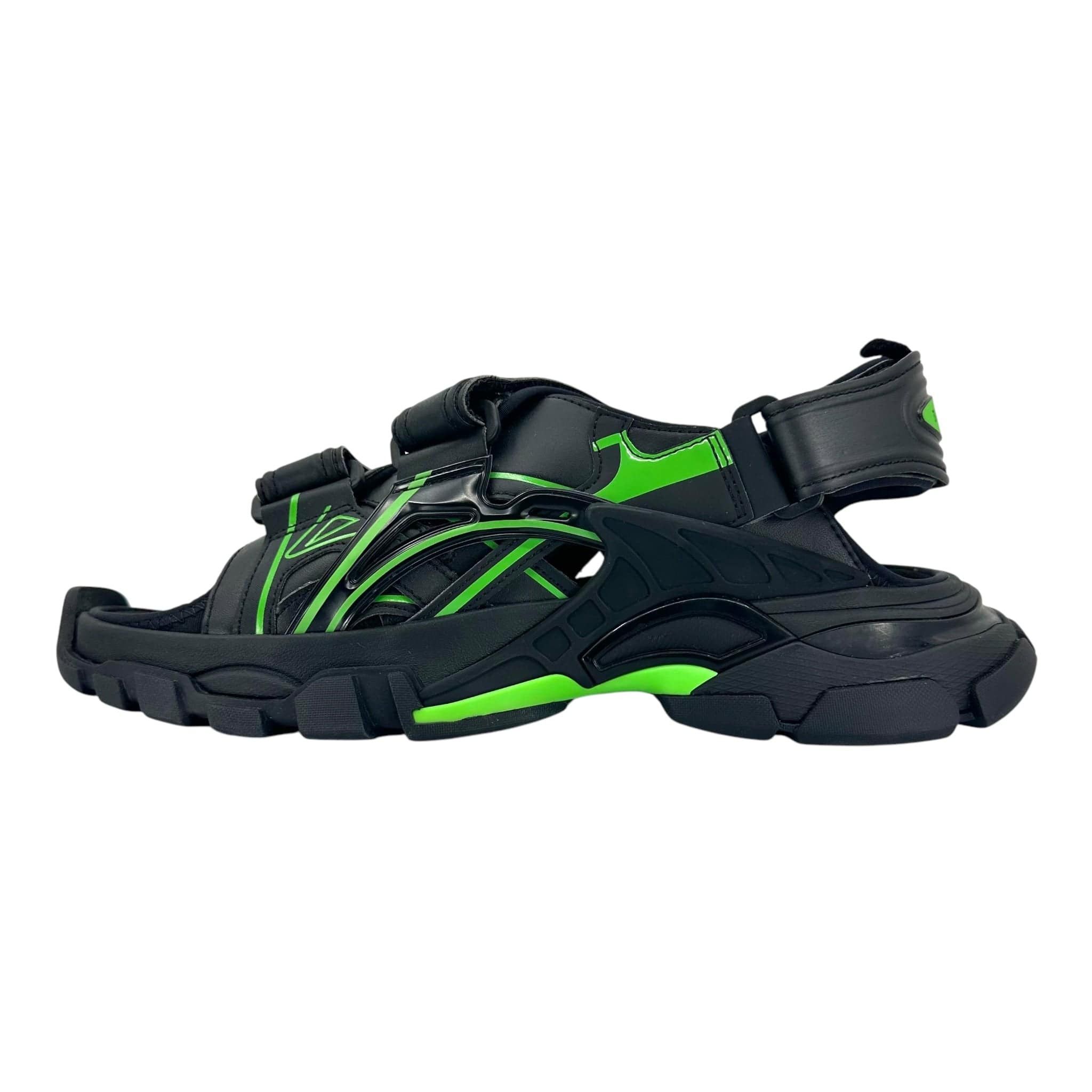 Balenciaga Track Sandal Black/Fluo Green Size US 7 / EU 40 - 3 Thumbnail