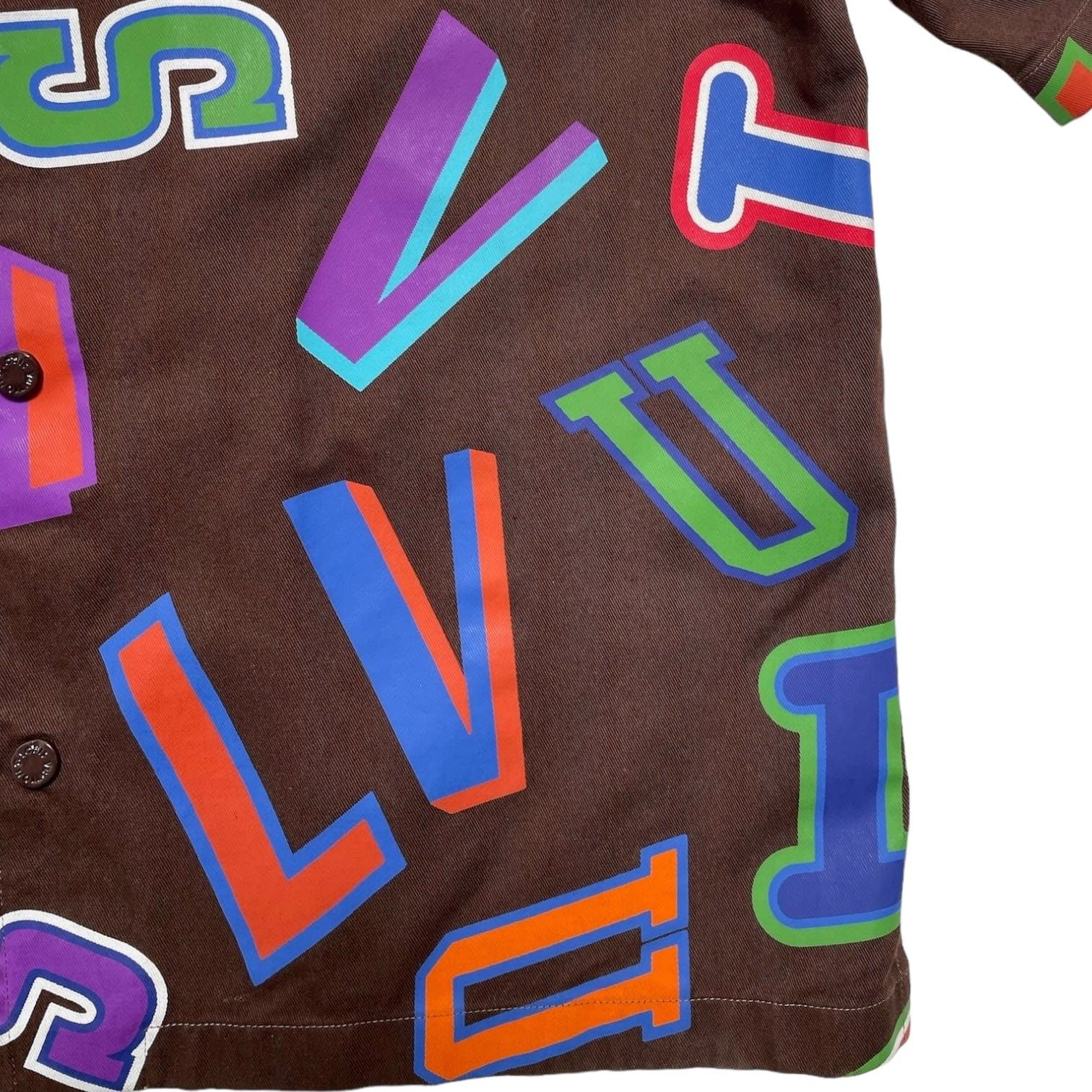 Louis Vuitton x NBA Basketball Letters Button Up Shirt Brown Size US XL / EU 56 / 4 - 3 Thumbnail