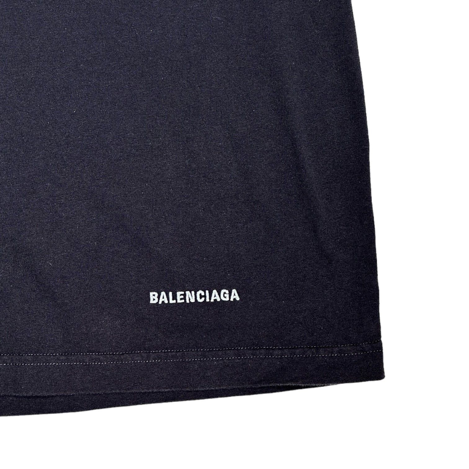 Balenciaga Embroidered Logo Short Sleeve Tee Shirt Grey Size US M / EU 48-50 / 2 - 2 Thumbnail