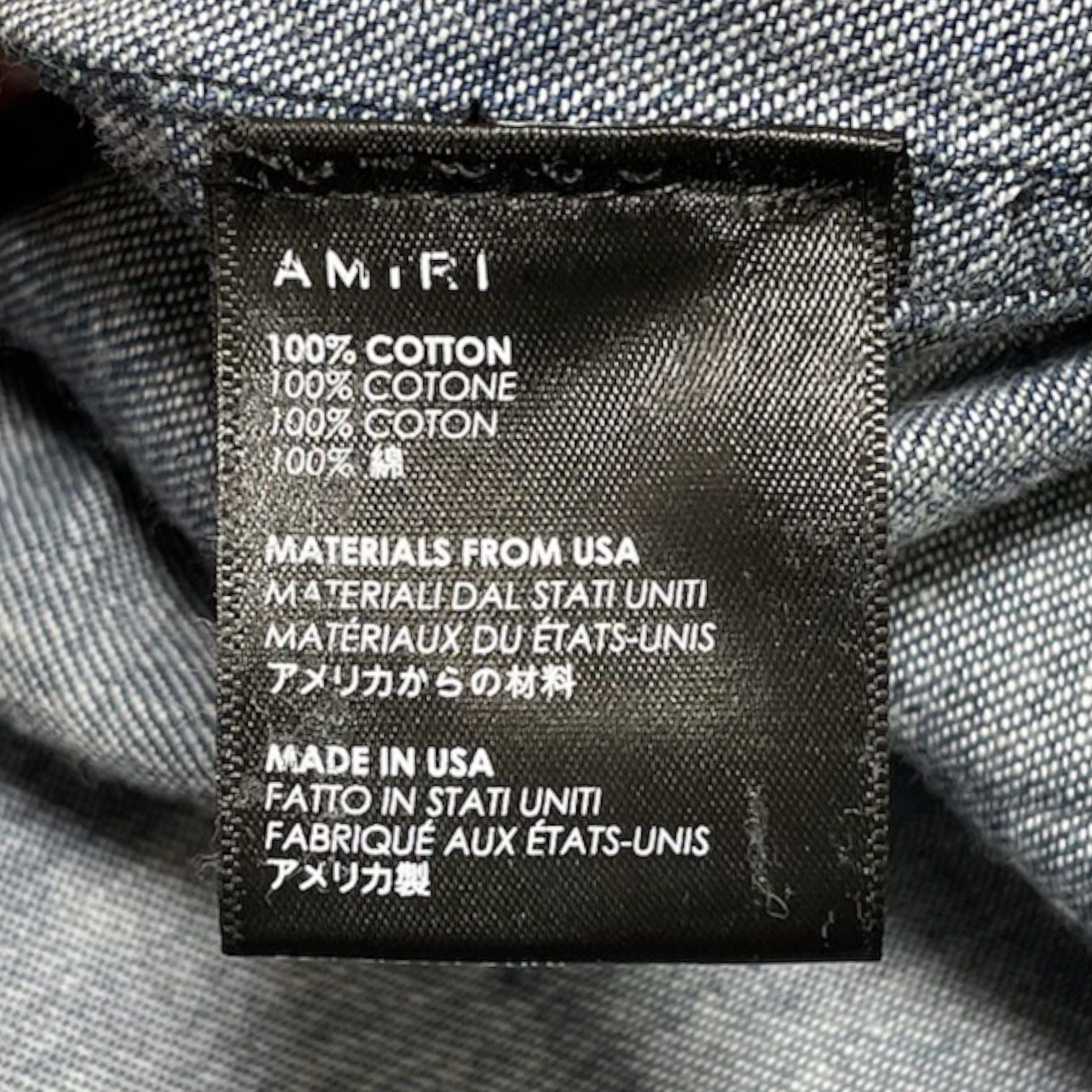 Amiri Amiri Denim Button Up Shirt Indigo Size US S / EU 44-46 / 1 - 6 Thumbnail